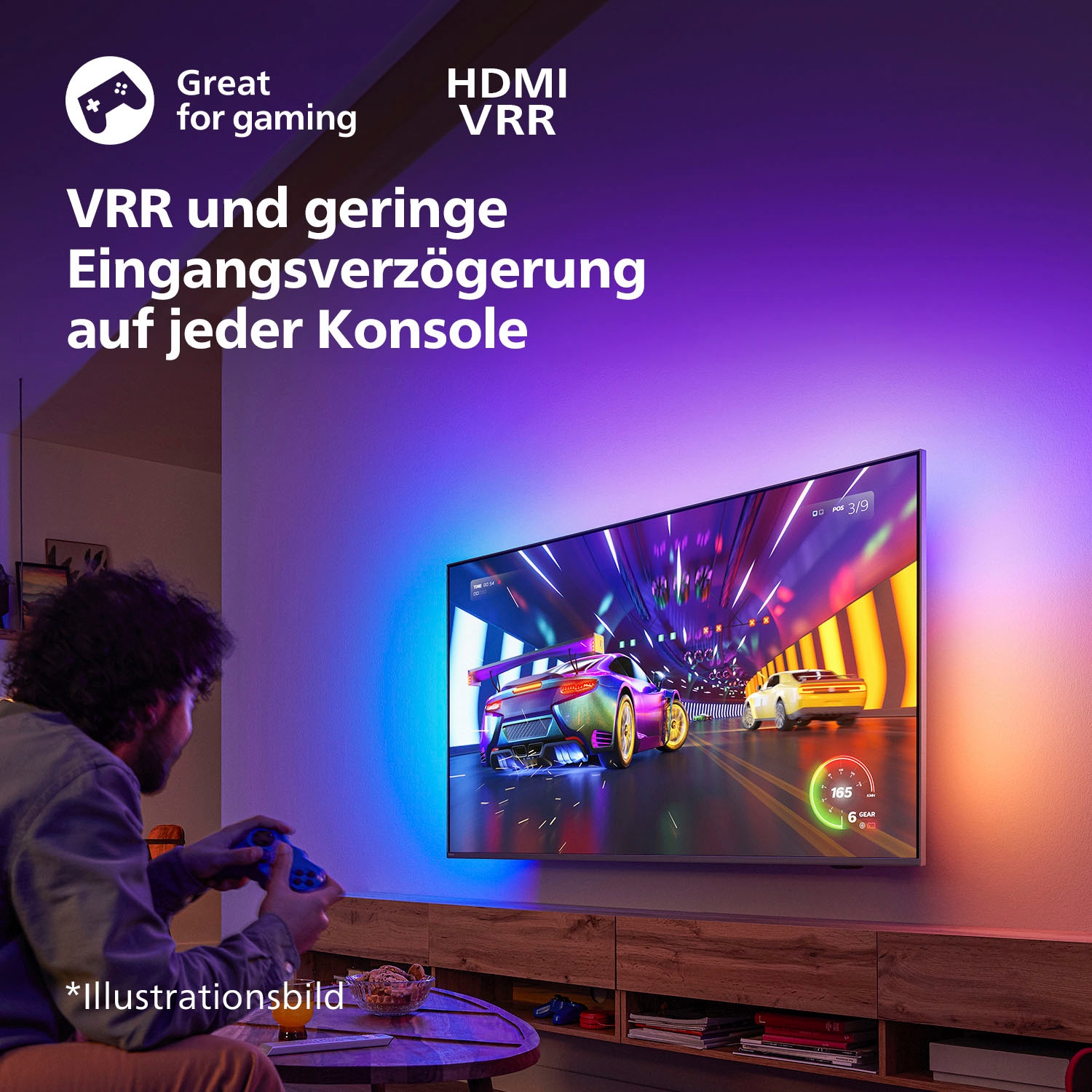 Philips LED-Fernseher, 164 cm/65 Zoll, 4K Ultra HD, Smart-TV, WLAN, Dolby Atmos Sound, Ambilight (3-seitig)