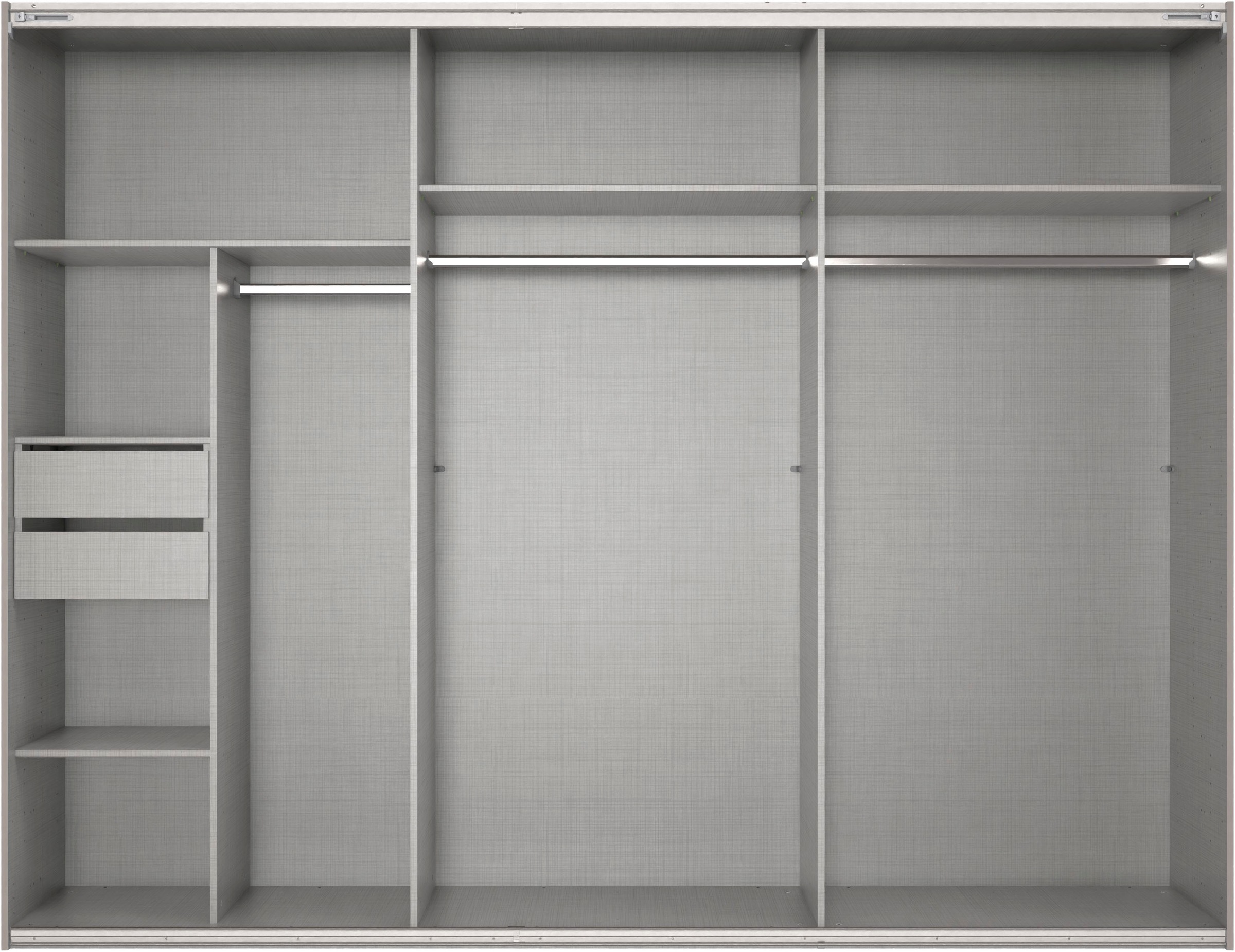 Wimex Schwebetürenschrank »Mugano, Made in Germany, Lieferung bis in Deine Etage und Stellort«, (wähle Deine Ausstattung: Basic oder Premium!), 3 Schwebetüren, große Größen, mit oder ohne Spiegel, Metallgriffe