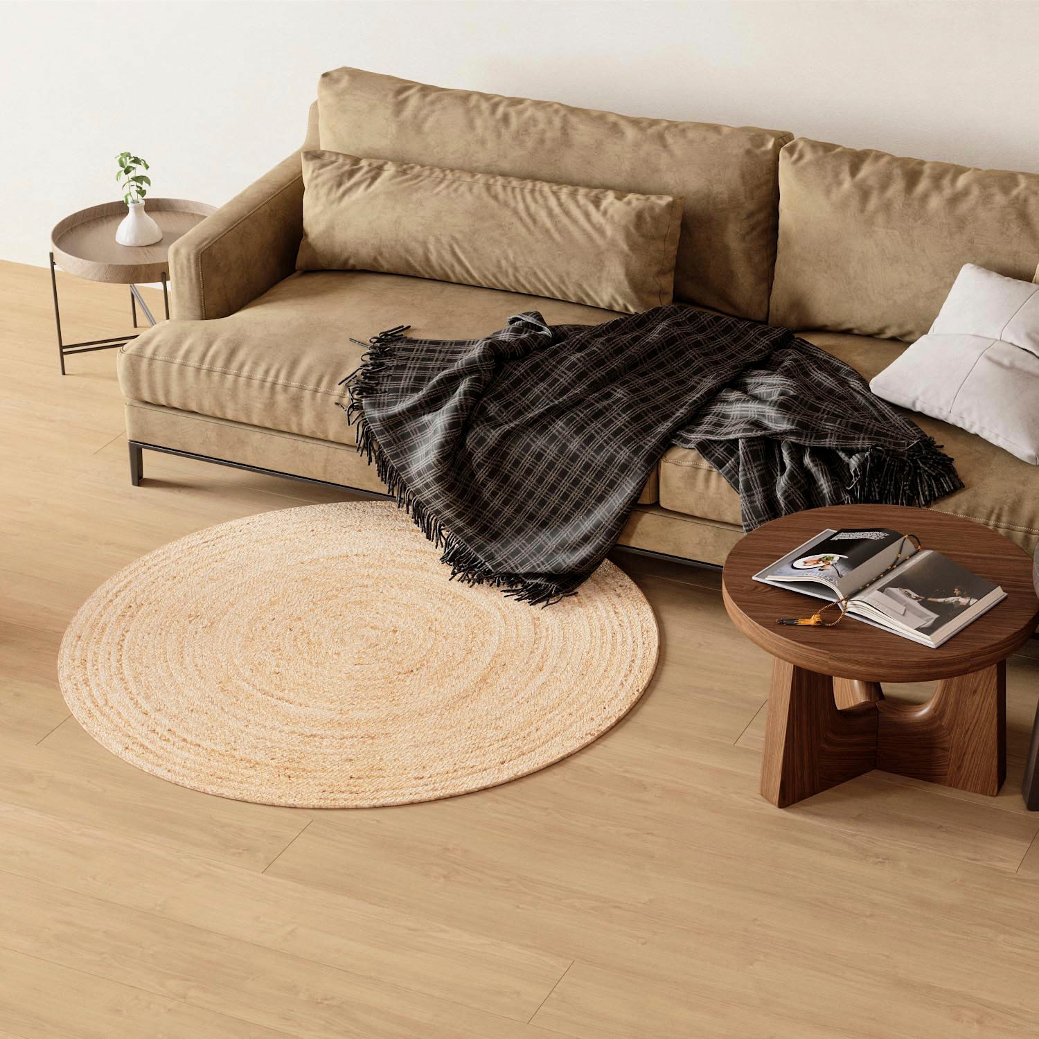 morgenland Sisalteppich »Indigo«, rund, 7 mm Höhe, Wohnzimmer, beidseitig verwendbar