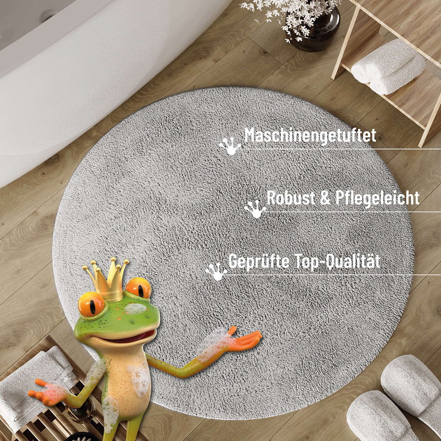 Wecon home Basics Badematte »Erik« Höhe 20 mm waschbar, rutschfest, sehr weich, strapazierfähig, pflegeleicht
