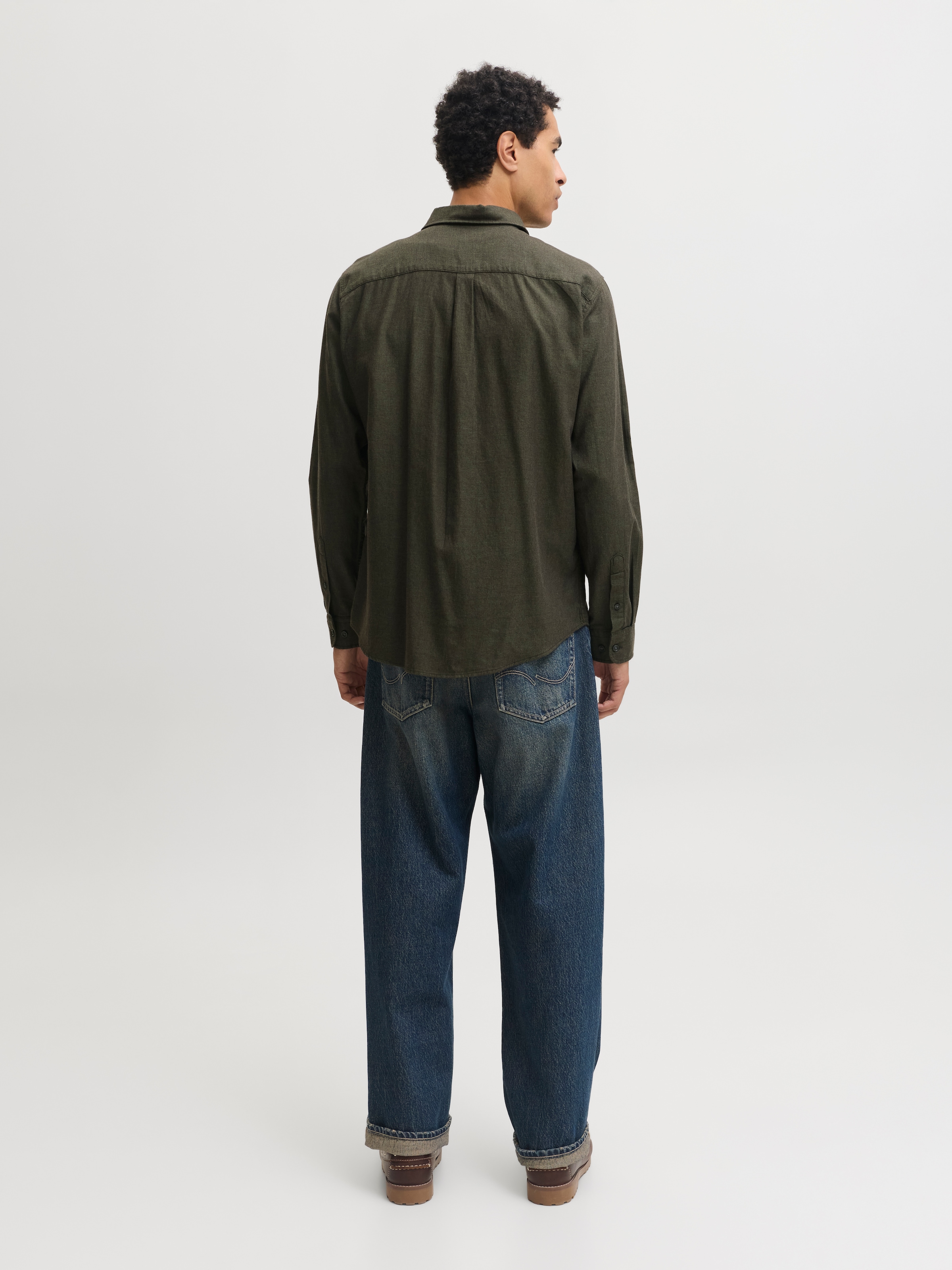 Jack & Jones »JJEFIELD MELANGE SHIRT LS SN« Baumwolle, normal geschnitten