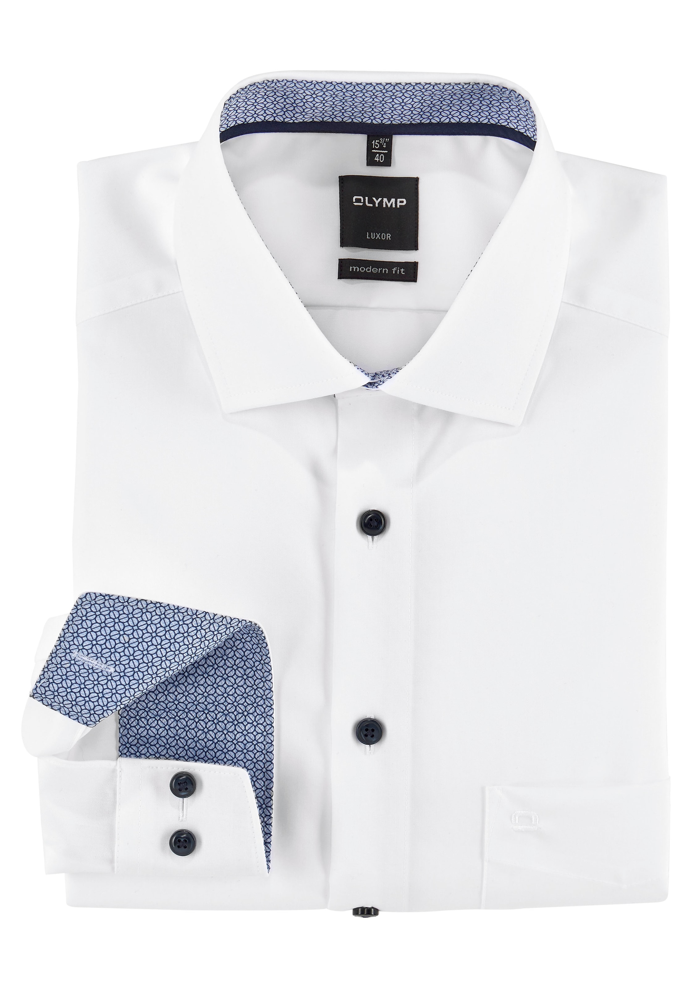 OLYMP Businesshemd »Luxor modern fit« mit kontrastfarbigen Details