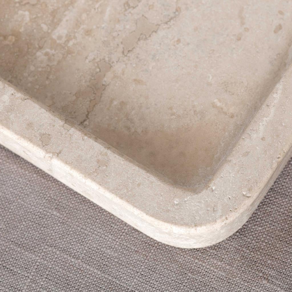 Villeroy & Boch Servierplatte »Servierplatte Manufacture Travertine 40,5 x 28,2 cm beige« Handarbeit