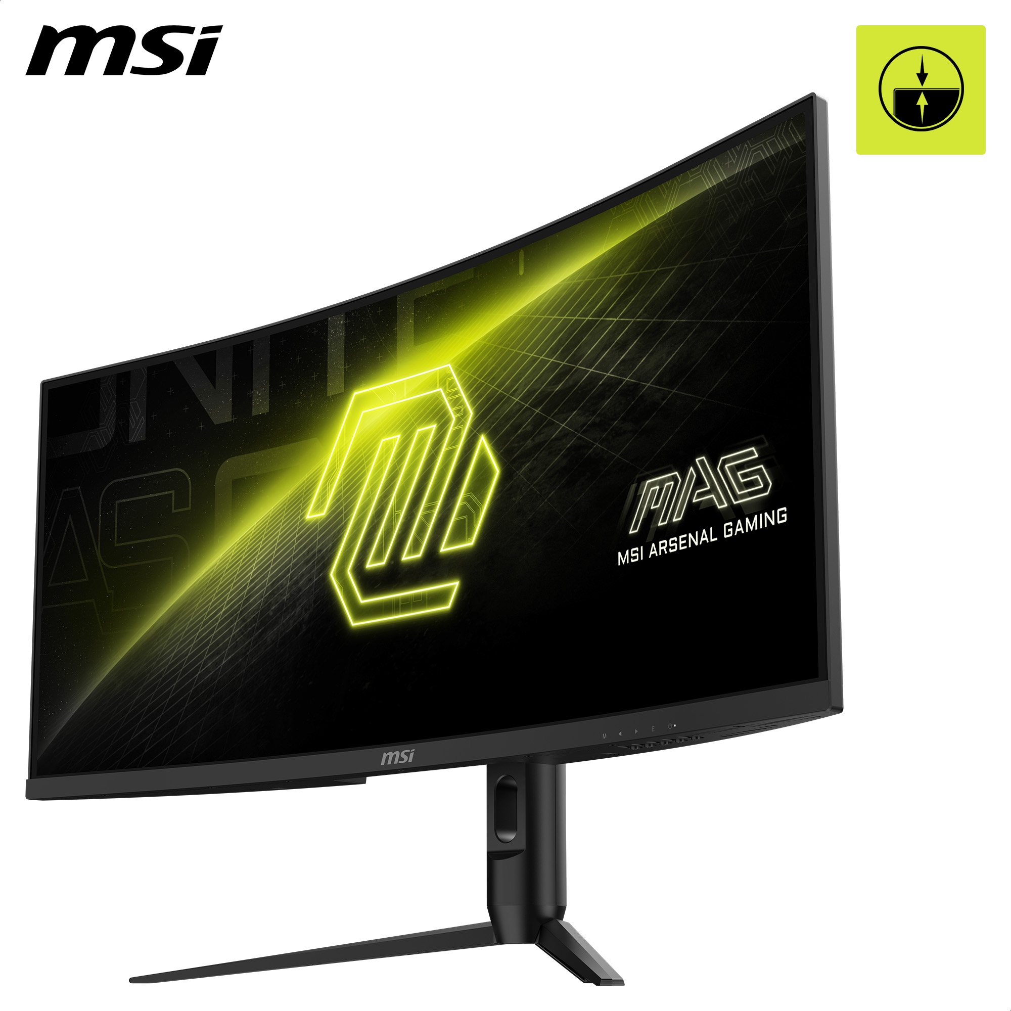 MSI Curved-Gaming-Monitor »MAG 342CQR E2«, 86 cm/34 Zoll, 3440 x 1440 px, UWQHD, 1 ms Reaktionszeit, 180 Hz, 3 Jahre Herstellergarantie, höhenverstellbar