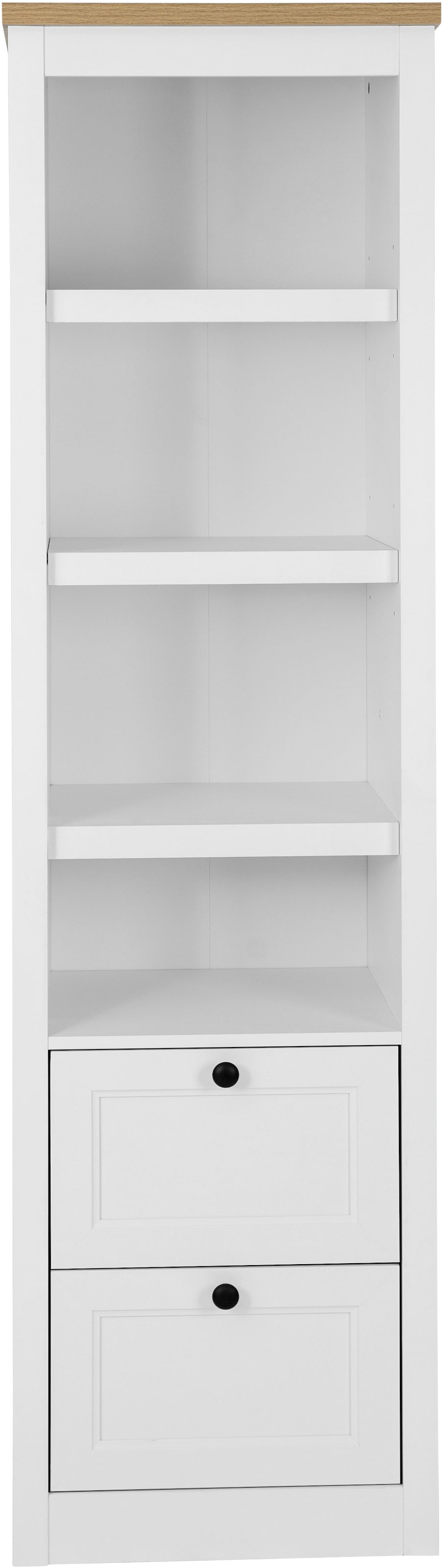 OTTO home Vitrine »Rigny« aus MDF, mit Holz-Zierleiste, schwarzem Metallgriff