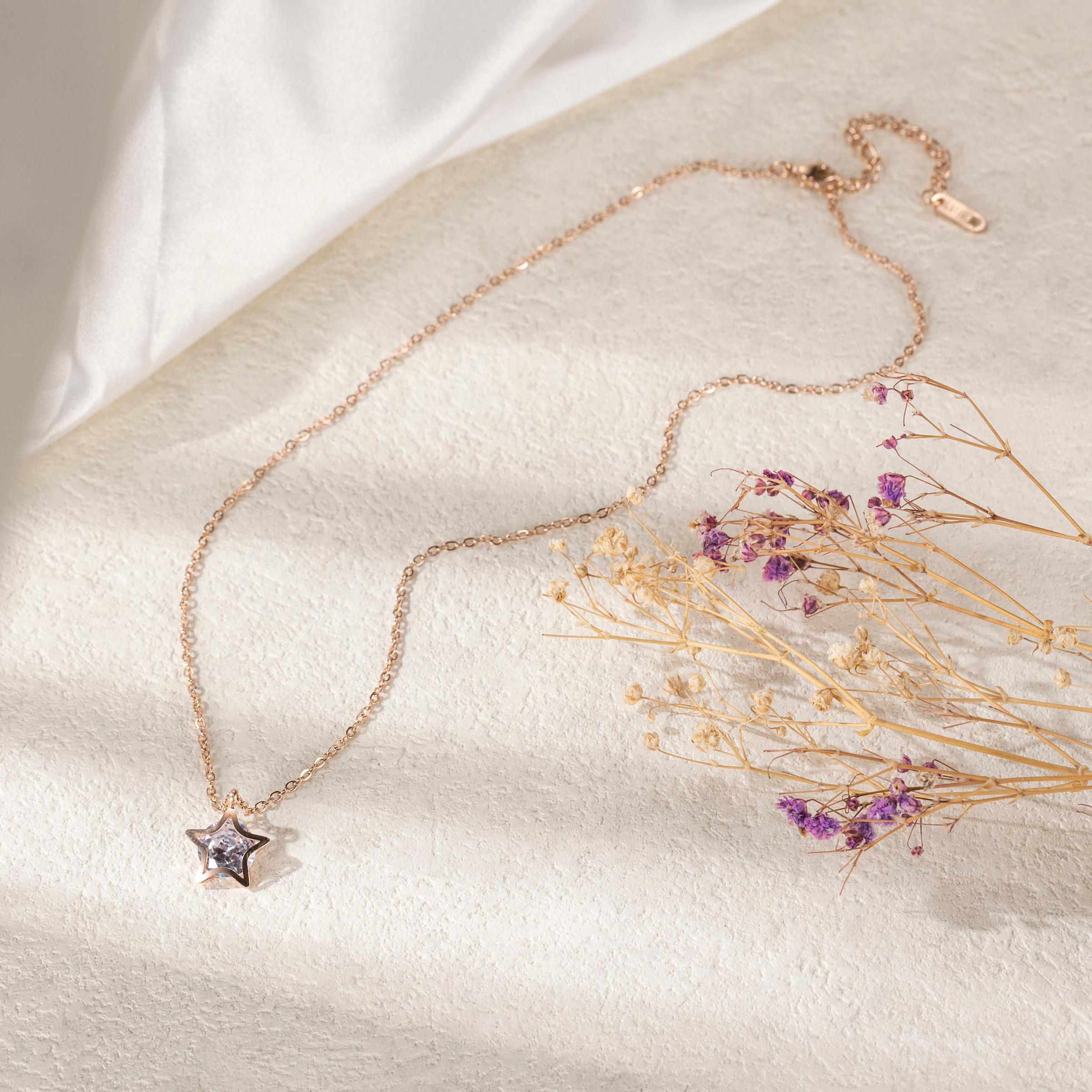 Firetti Kette mit Anhänger »Schmuck Geschenk Edelstahl Halsschmuck Halskette Ankerkette Stern« mit Zirkonia (synth.)