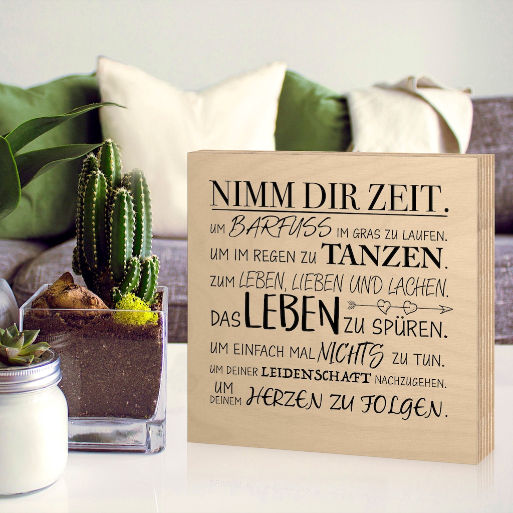 Artland Holzbild »Nimm dir Zeit«, Sprüche & Texte, (1 St.)