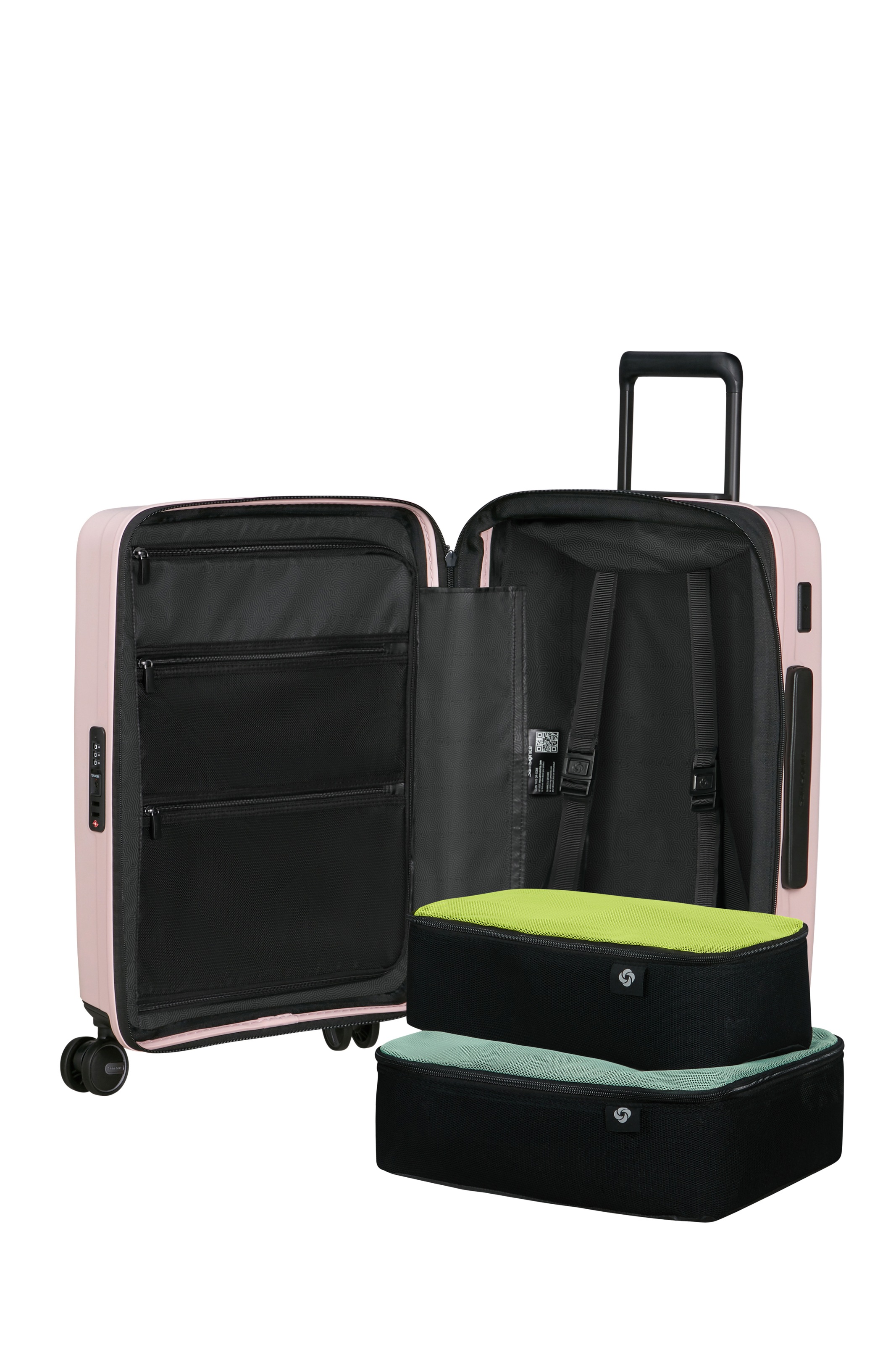 Samsonite Hartschalen-Trolley »RESTACKD« 39 l 4 Rollen mit fester Trennwand und verstellbaren Packgurten