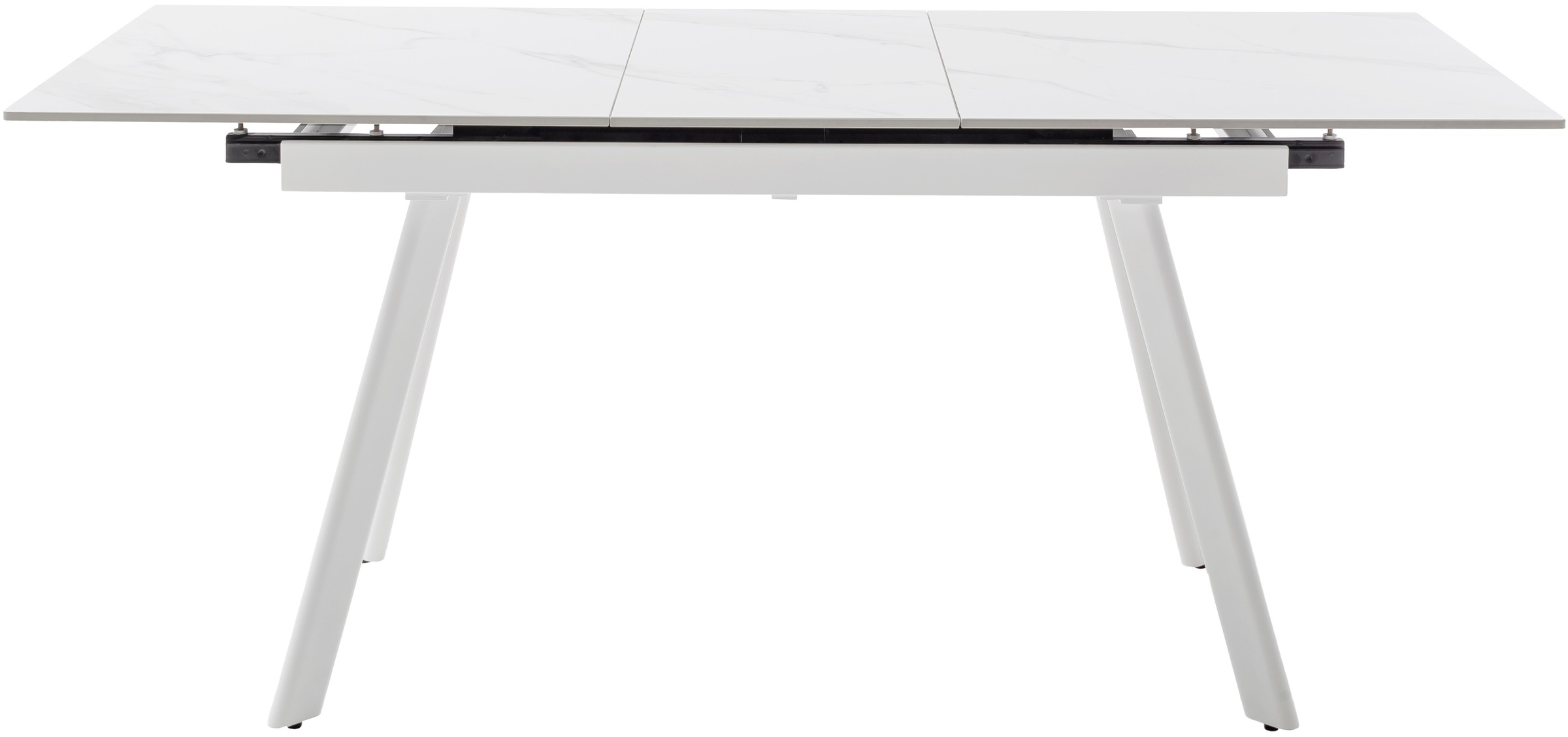 MCA furniture Esstisch »PARENZO Auzugtisch 140-180 cm weiß marmoriert - bis 8 Personen«, (1 St.), Keramik, Metall weiß, Synchronauszug, ausziehbar, 6-8 Personen