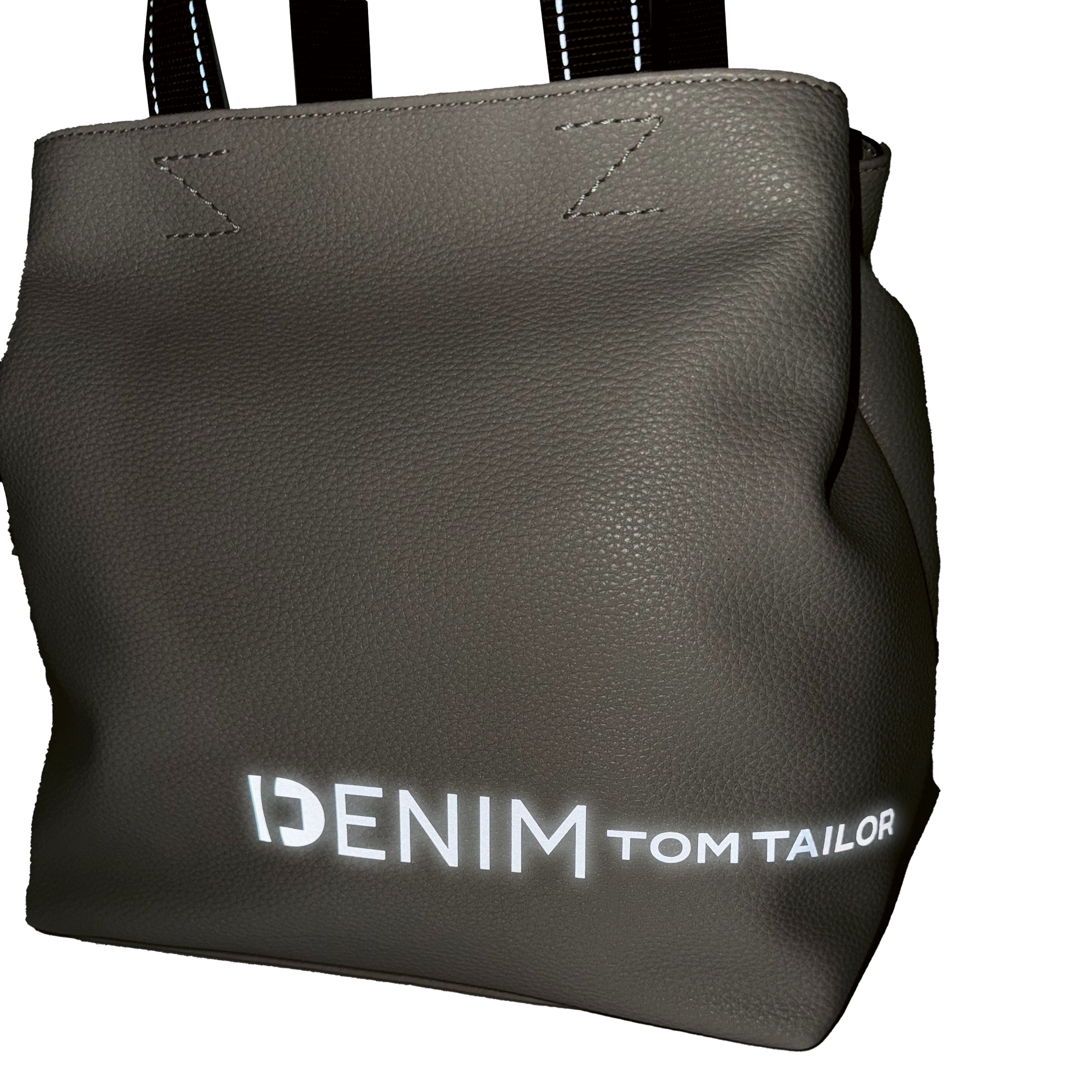 TOM TAILOR Denim Shopper »Marlow«, griffig leichtes Lederimitat mit reflektierendem Logo und Zierlinien