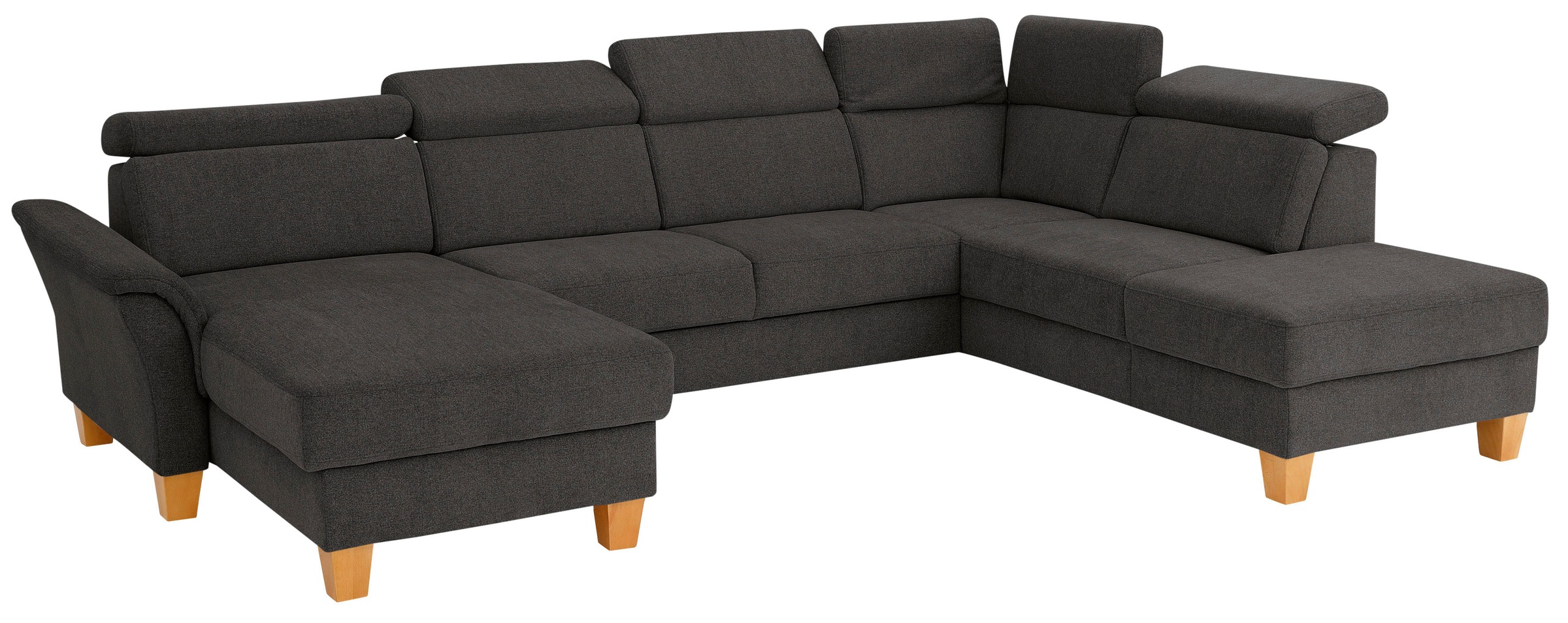 Home affaire Wohnlandschaft »Conville U-Form«, Kopfteilverstellung wahlweise mit Bettfunktion und Bettkasten