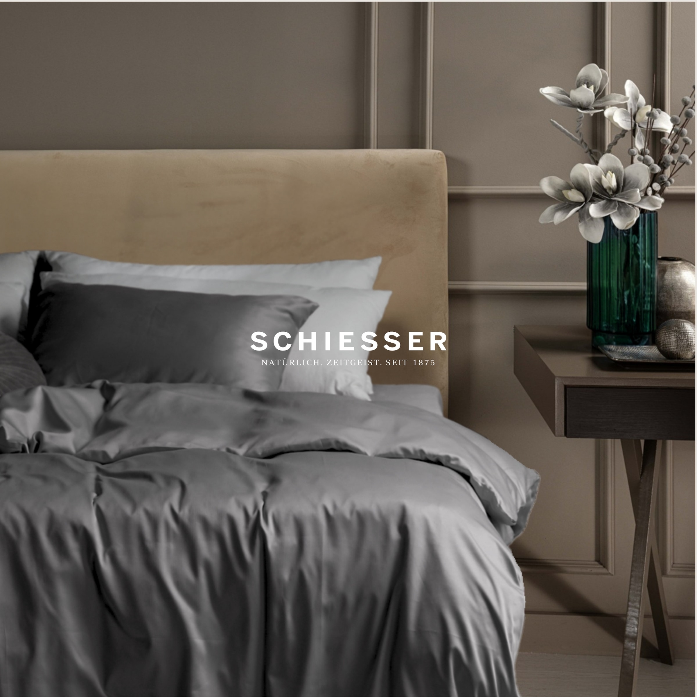 Schiesser Kissenhülle »Ella Premium Kissenhüllenset aus feinstem Baumwollsatin, 40x80 cm«, (2 St.), Made in Green