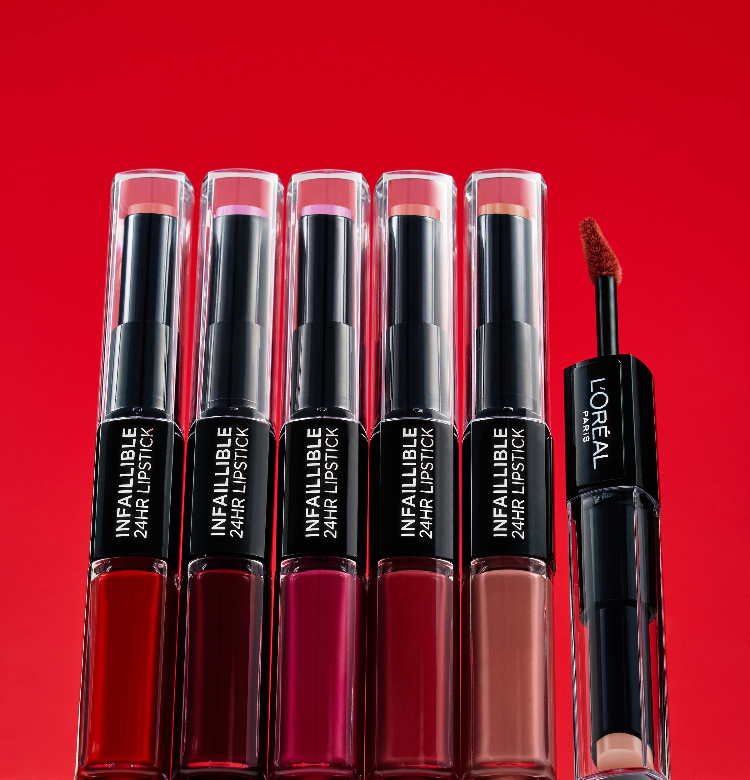 L'ORÉAL PARIS Lippenstift »INFAILLIBLE 2-STEP« mit pflegendem Material, für geschmeidige Lippen, 24h Halt