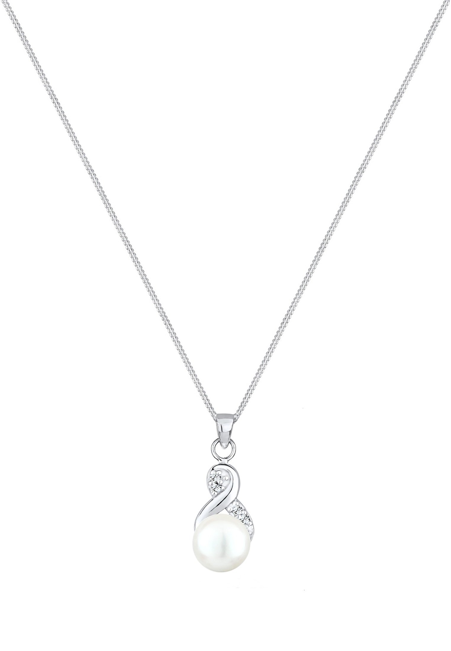 Elli Silberkette »Halskette Infinity Kristalle Süßwasserzuchtperle 925 Sterling Silber«