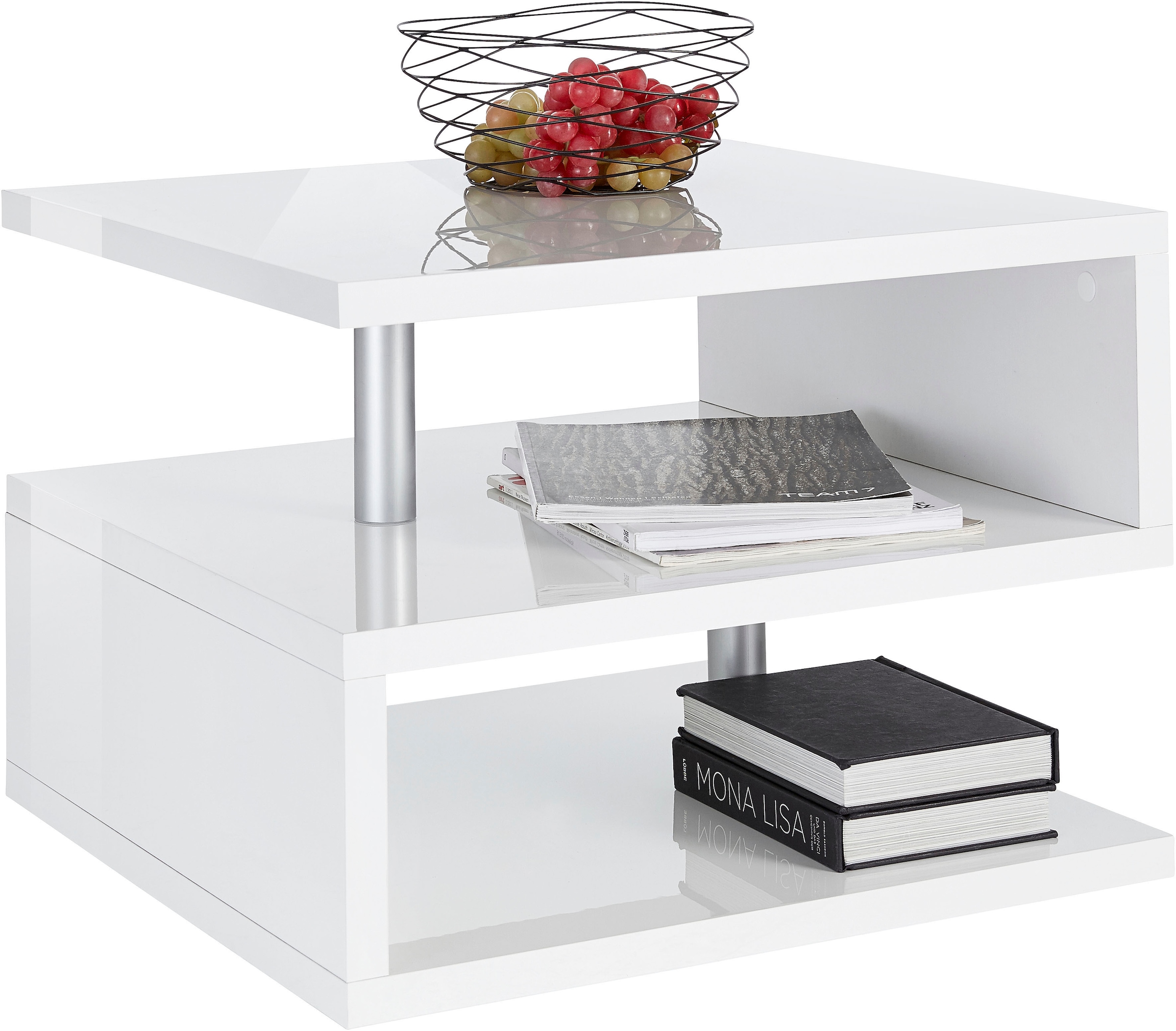 INOSIGN Couchtisch »ZETA- Kaffeetisch, Sofatisch, Wohnzimmertisch, Breite ca. 55 cm«, Made in Italy, mit Ablagemöglichkeit, 55x55 cm
