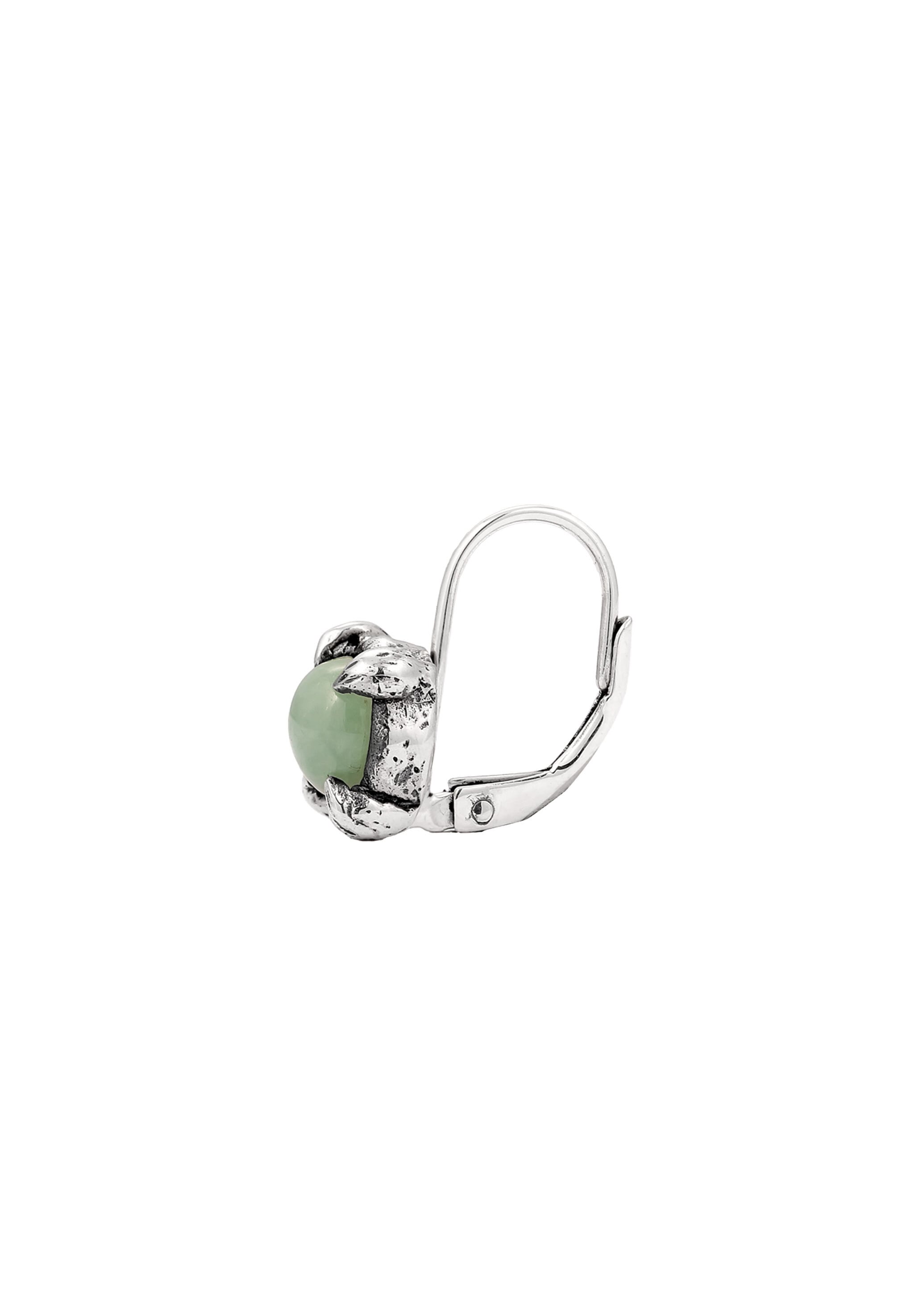 HAZE & GLORY Paar Creolen »Ohrringe Ohrhänger Jade Grün 925 Sterling Silber«