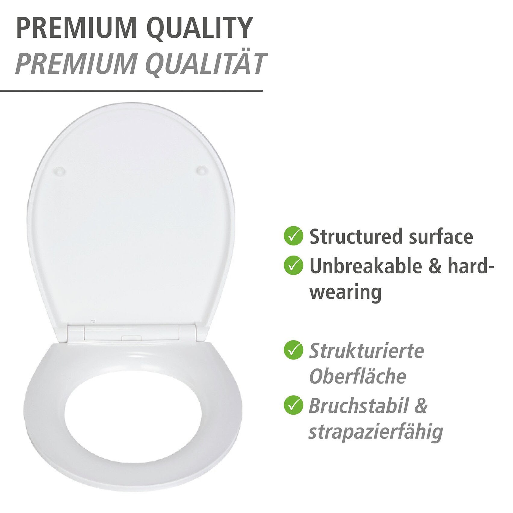 WENKO WC-Sitz »Grey Marble« mit Relief, aus antibakteriellem Duroplast