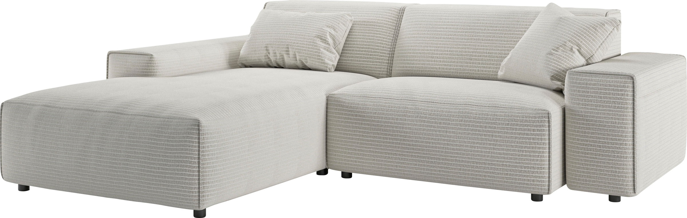 andas Ecksofa »Glimminge L-Form auch in Breitcord, Feincord + Easy care-Bezug,«, Breite 234, Zierkissen