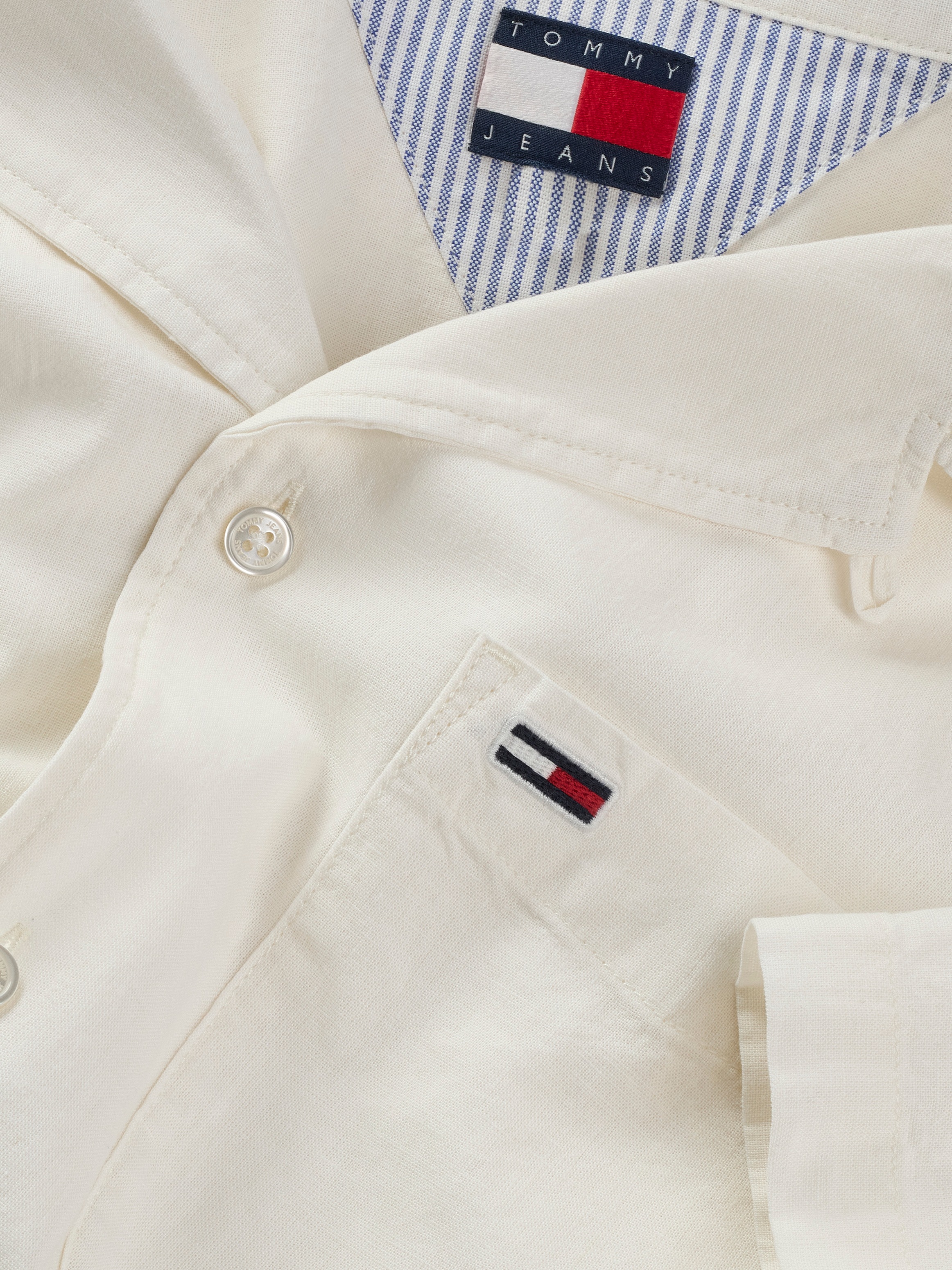 Tommy Jeans Plus Kurzarmhemd »TJM LINEN BLEND CAMP SS EXT«, Mit V-Ausschnitt