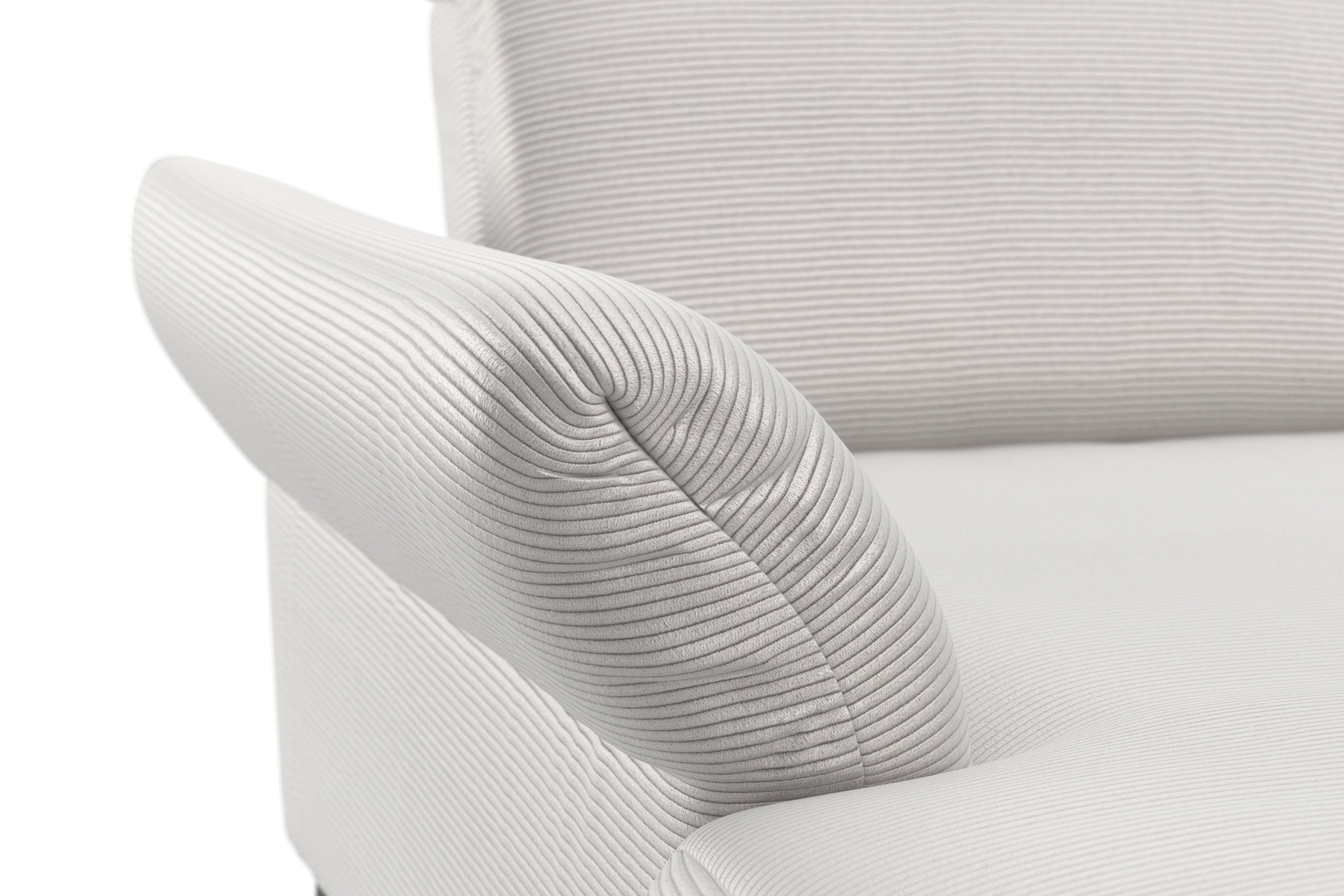INOSIGN Ecksofa »Coco L-Form«, Sitztiefen-, Arm- und Kopfteilverstellung, Cord-Bezug, Fußhöhe 15 cm