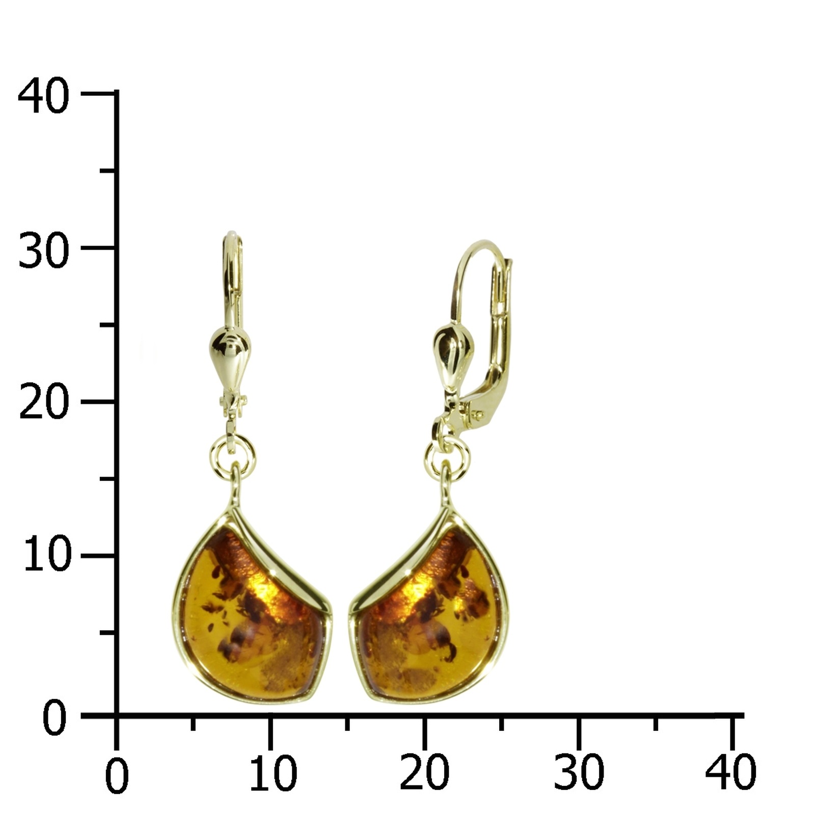 OSTSEE-SCHMUCK Paar Ohrhänger »- Jula - Gold 333/000 - Bernstein«
