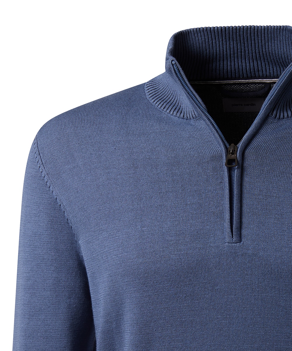 Pierre Cardin Strickpullover mit Troyer Kragen