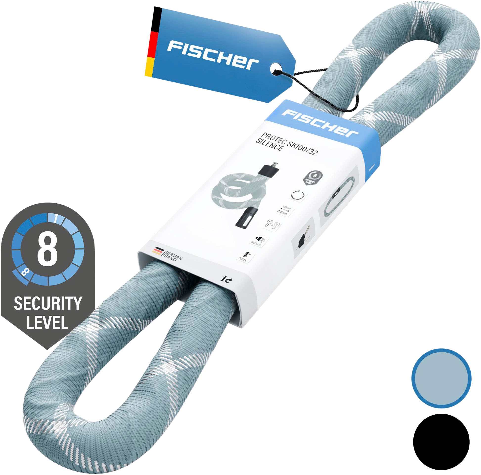 FISCHER Fahrrad Kettenschloss »Kettenschloss SILENCE CK100/32 mint«