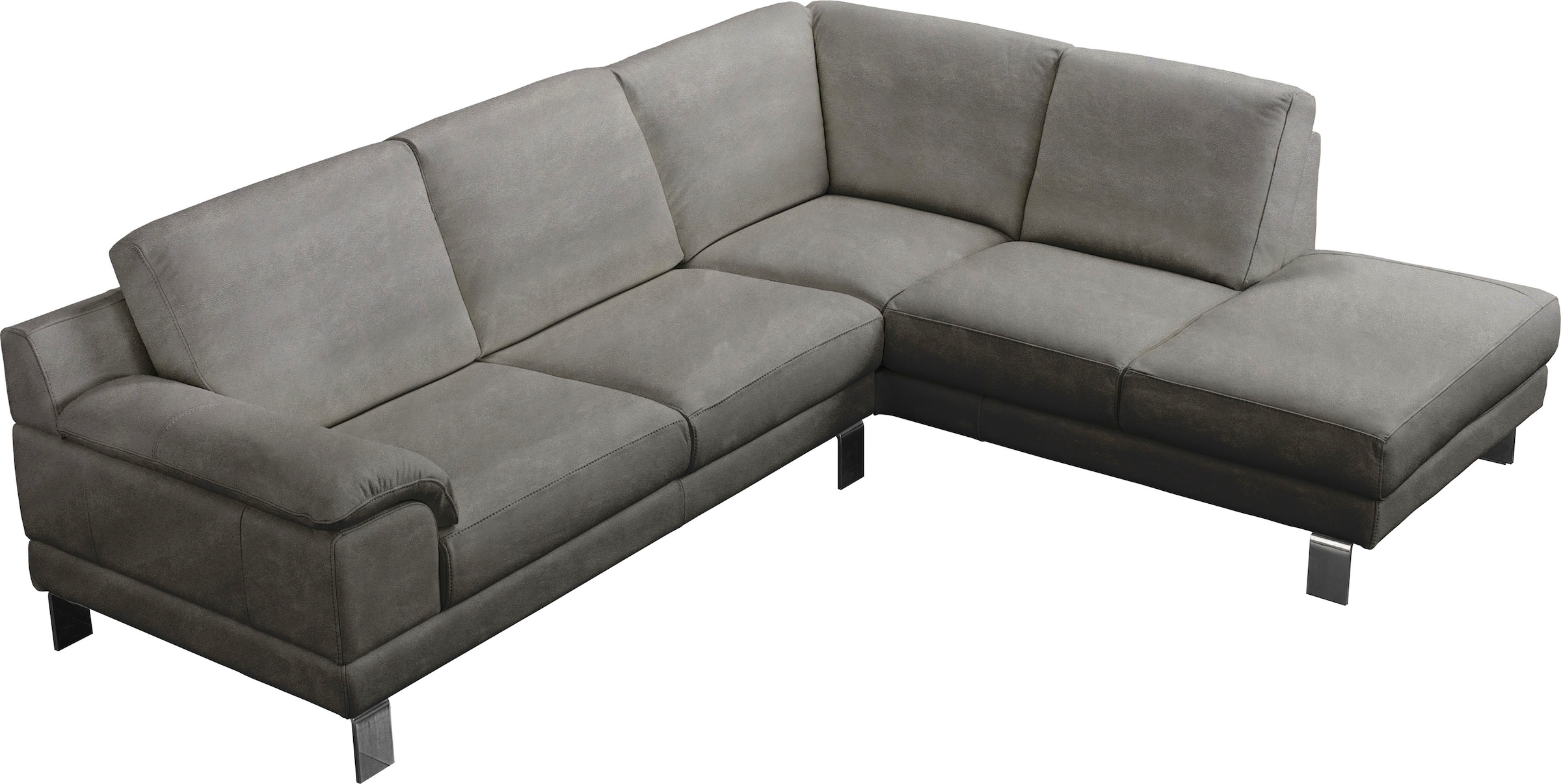 Egoitaliano Ecksofa »Shakira, Design und Sitzkomfort auf hohem Niveau, tolle Details« mit Ottomane, L-Form, elegante Metallfüße