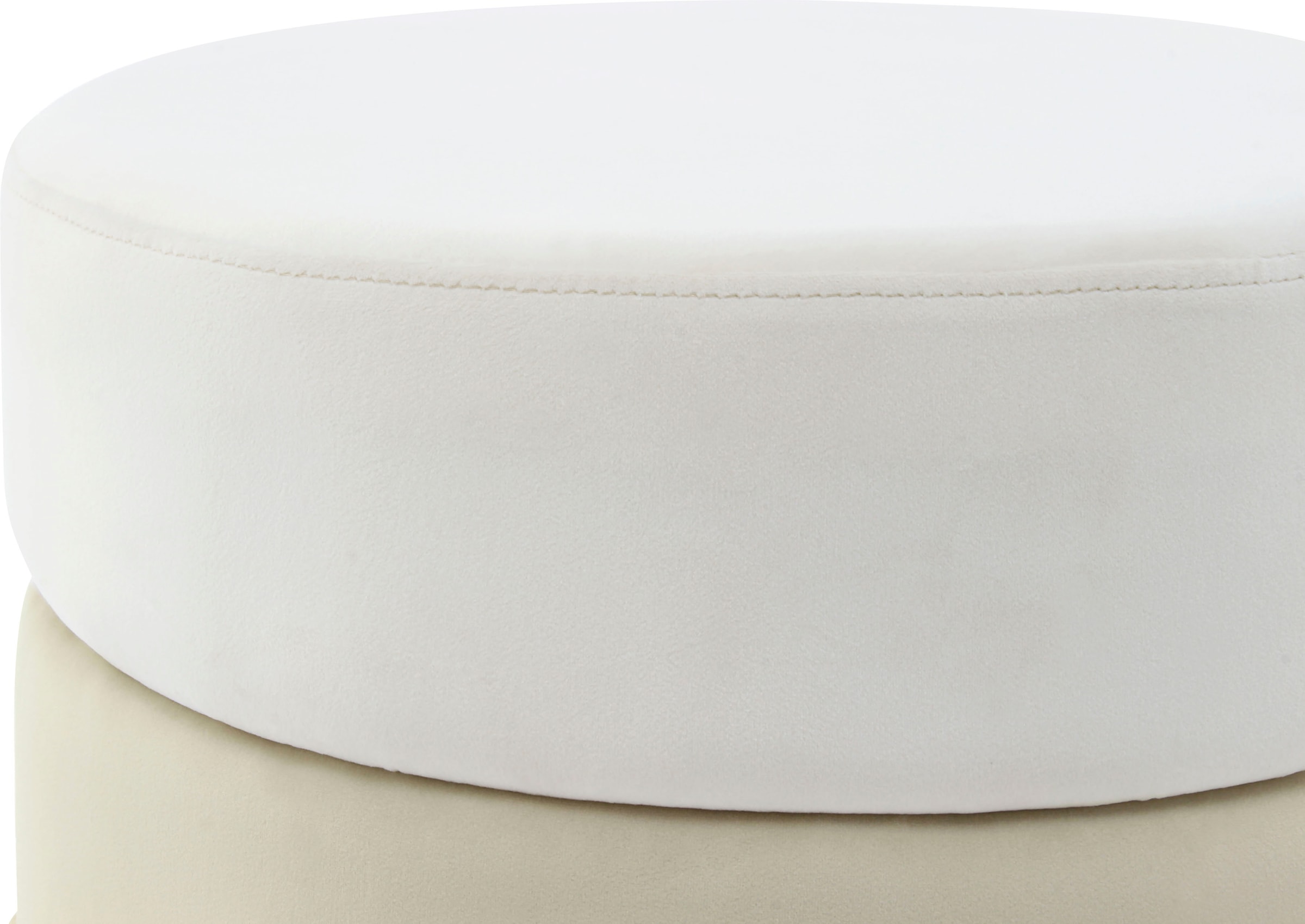 Kayoom Sitzhocker »Hocker Matilda 125,  Komfortable runde Form, Gemütlicher Design-Hocker« 1 Stk. tlg. samtweich, elegant, gepolstert, große Sitzfläche