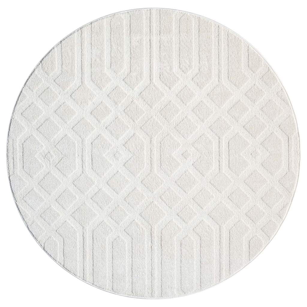 Carpet City Teppich »FLAIR138«, rund, 11 mm Höhe, Kurzflor-Teppich, Skandi-Stil, Wohnzimmer