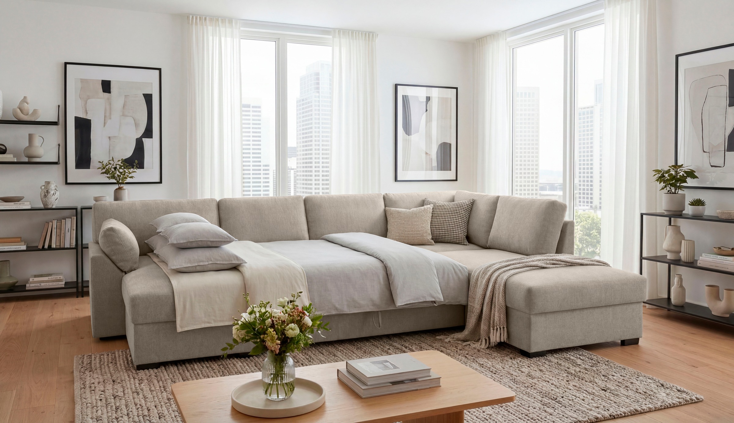 OTTO home Wohnlandschaft »Citry« Breite 309 cm, Chenille, Bettfunktion, Bettkasten, U-Form