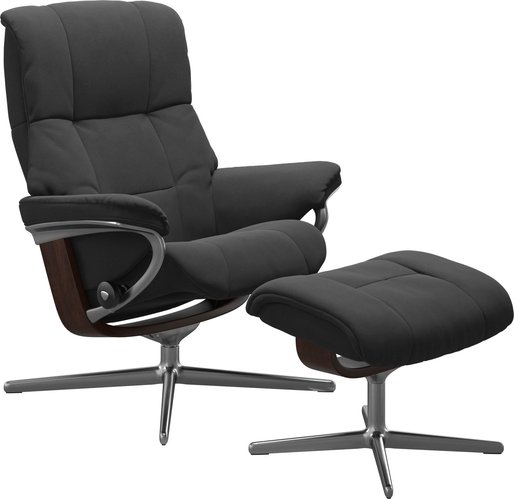 Stressless® »Mayfair« Set, Relaxsessel mit Hocker,  mit Hocker, mit Cross Base, Größe S, M & L, Holzakzent Braun