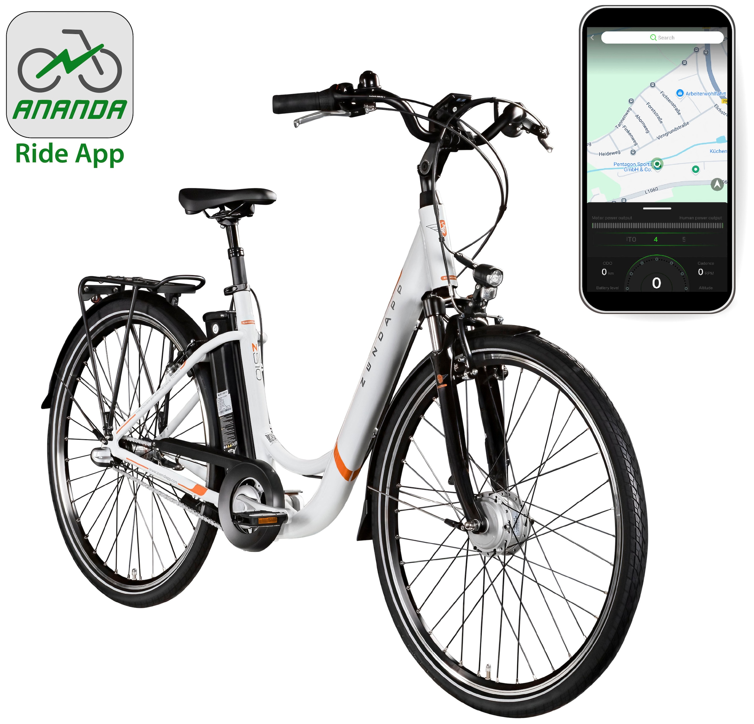 Zündapp »Z510« 3 Gang Shimano Nexus  SC-3C41 Schaltwerk Nabenschaltung Frontmotor 250 W Pedelec, Elektrofahrrad für Damen u. Herren