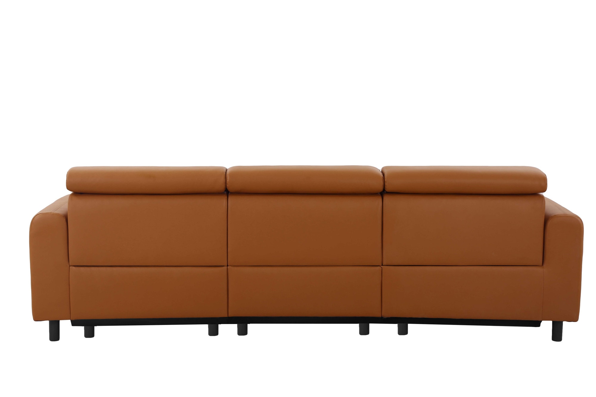 Home affaire Ecksofa »SKAANE Lederoptik, L-Form, 274 cm, manuelle u. elektrische Funktion,«, rundes Design, Kopfteilverstellung, Federkernpolsterung