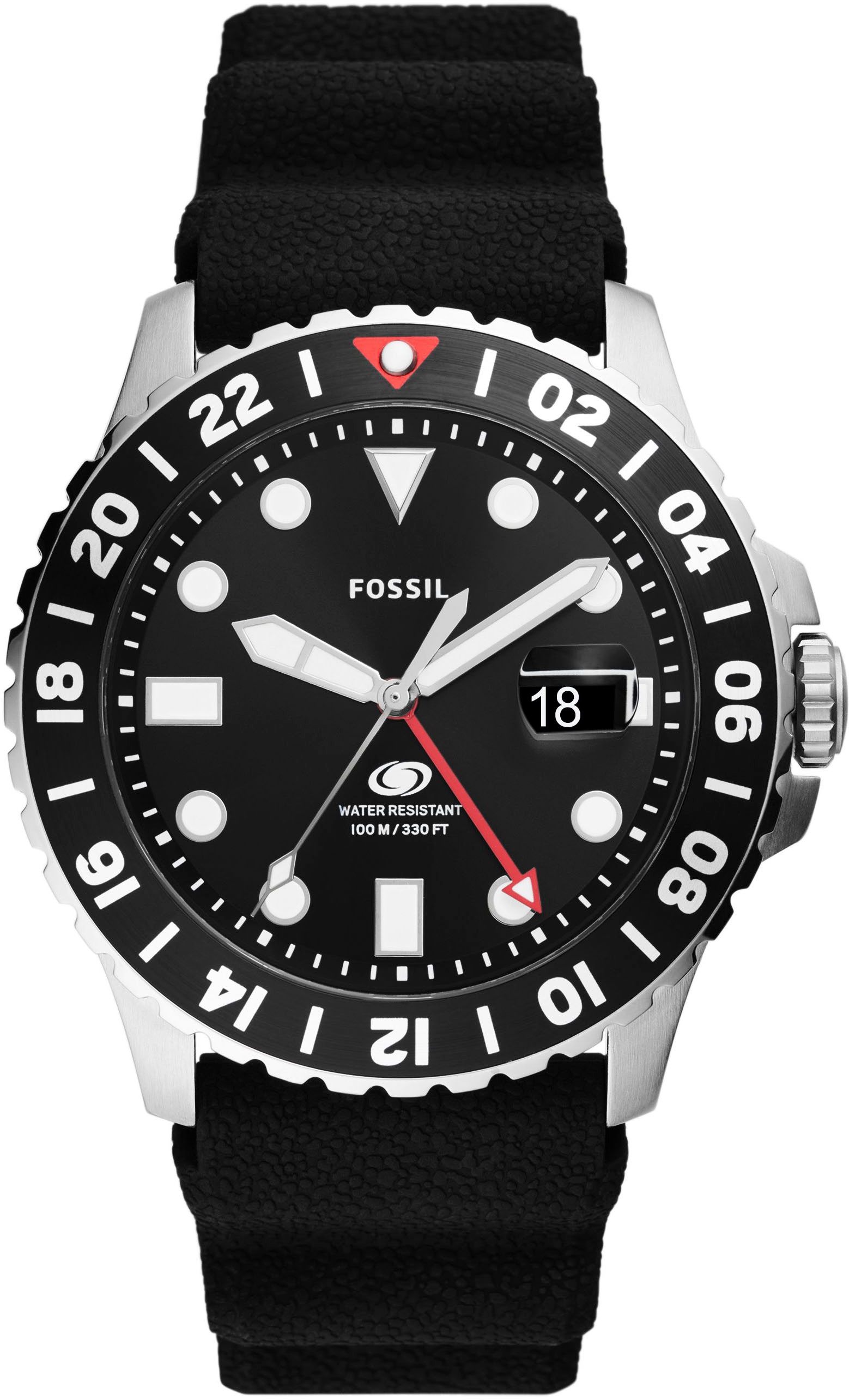 Fossil Quarzuhr »FOSSIL BLUE GMT, FS6036«, Armbanduhr, Herrenuhr, Datum, analog