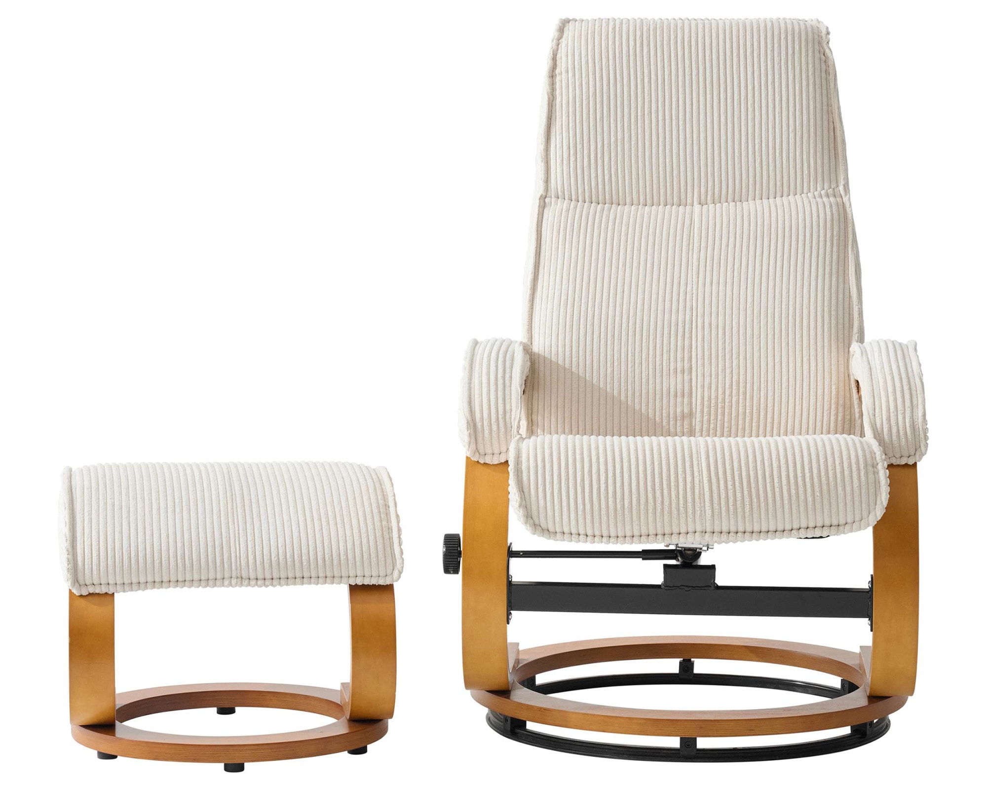 OTTO home Relaxsessel »mit Hocker PARIS neu: Cord - OTTO. Verlässliche Qualität.« bestehend aus Sessel und Hocker,  manuelle Relaxfunktion mit Drehfunktion, neu: Cord-Bezug