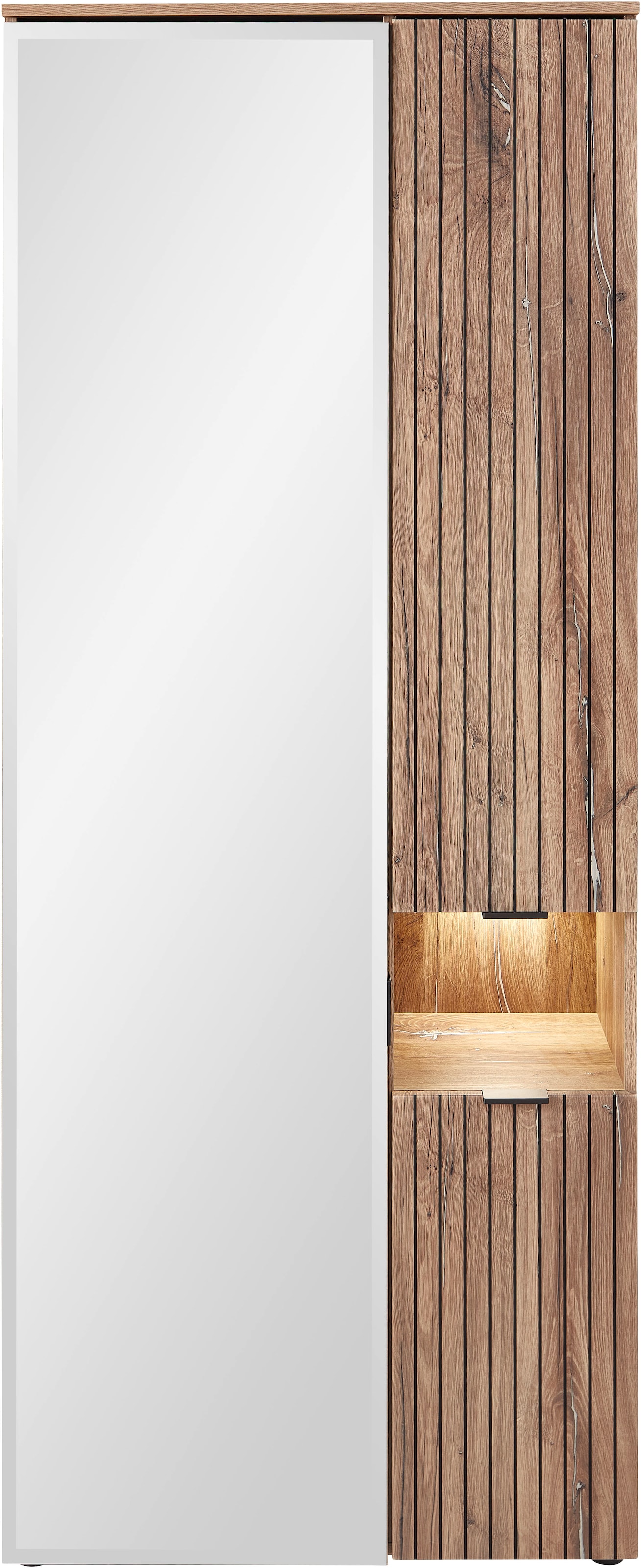Innostyle Garderobenschrank »LINEA Garderoben Set,besteht aus 5 Typen, 266x204x38cm (B/H/T)«, (5 St.), Spiegeltür, 2 Holztüren,Led-Beleuchtung, Soft-Close,ABS-Schutzkanten