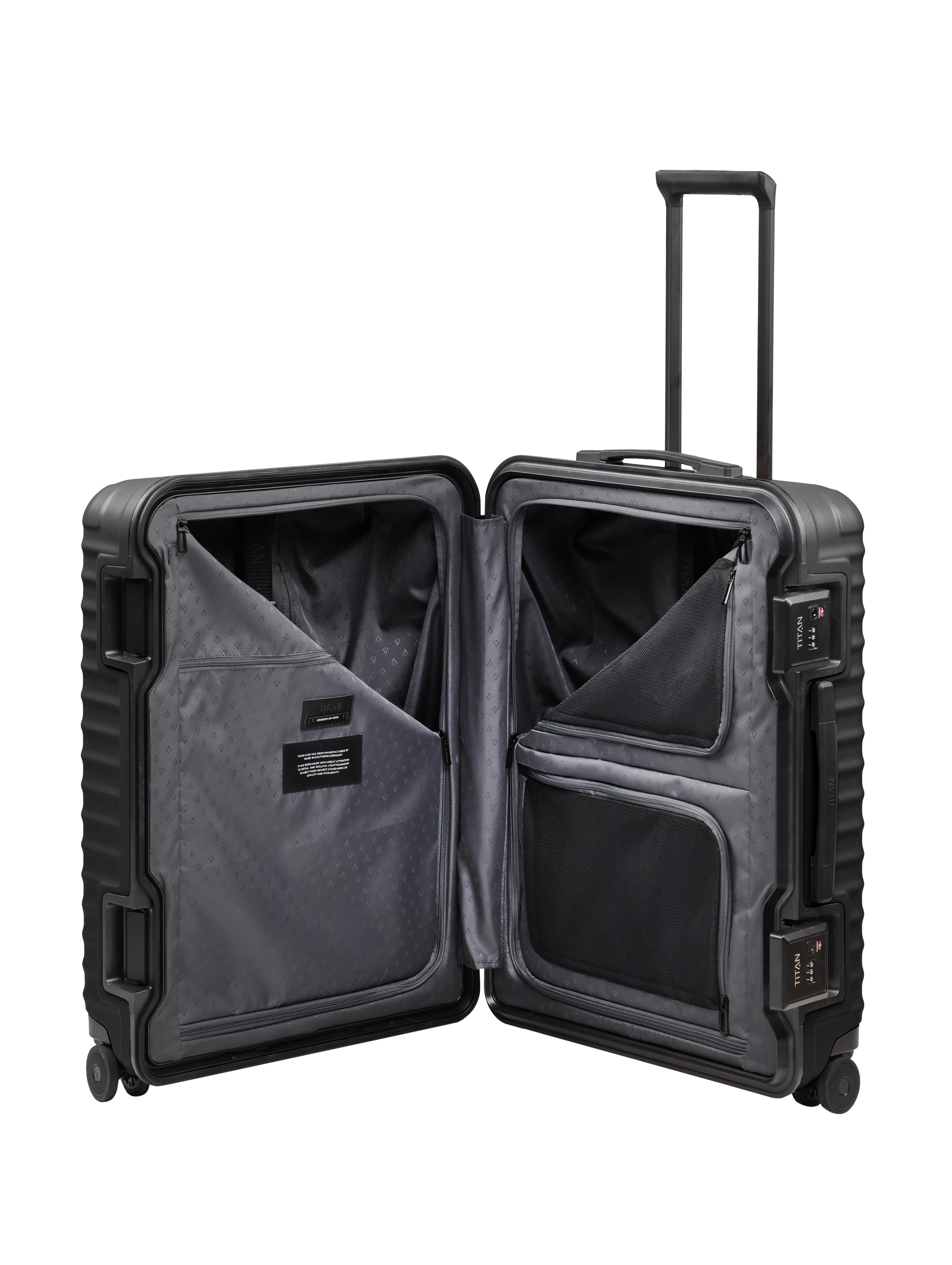 TITAN - Made in Germany Trolley »OVERSEAS Koffer Hartschale« 84 l 4 Rollen mit TSA-Rahmenschloss, intelligenter Innenaufteilung Größe M+