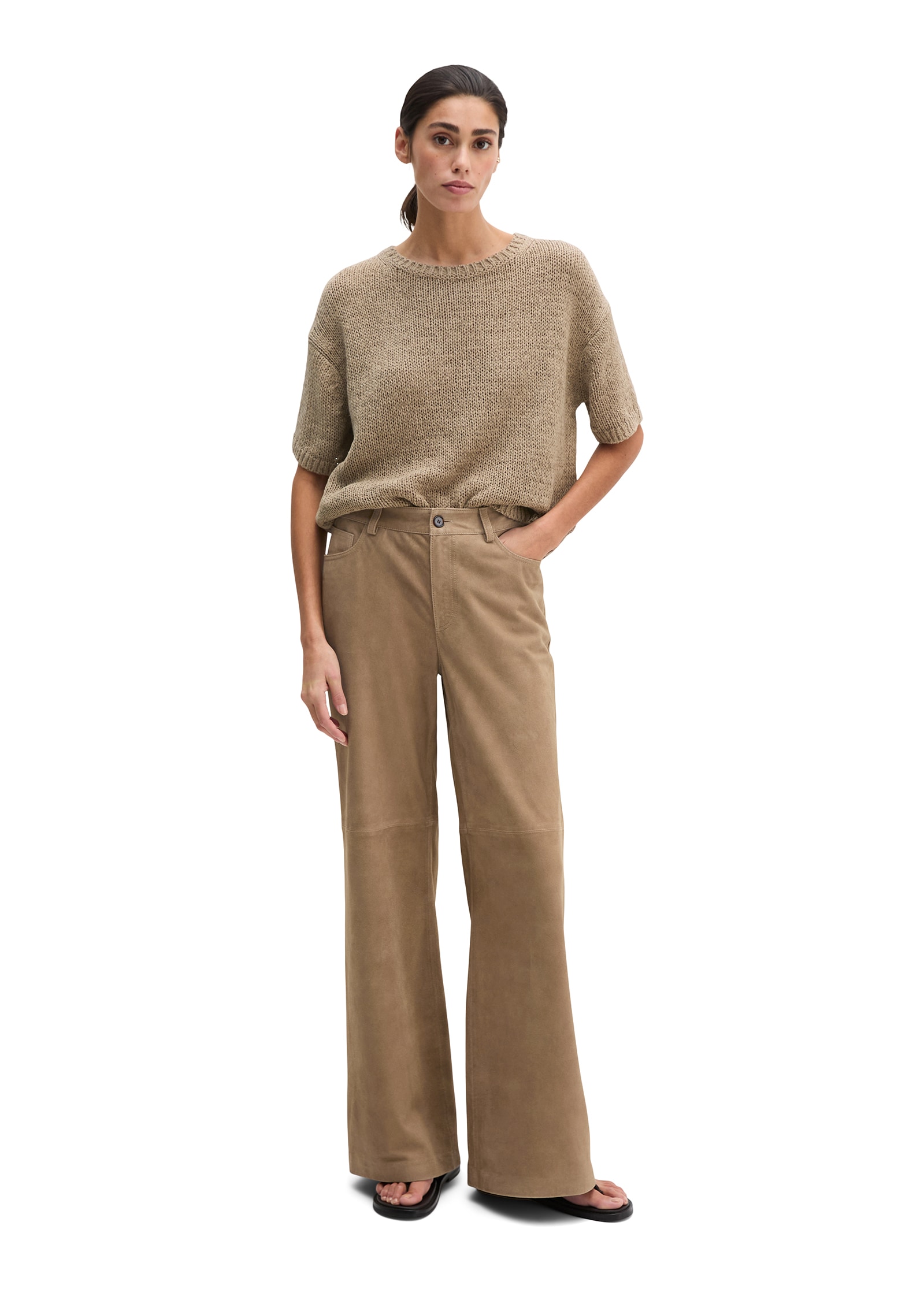 Marc O'Polo Kurzarmpullover loose aus Organic Cotton-Mix