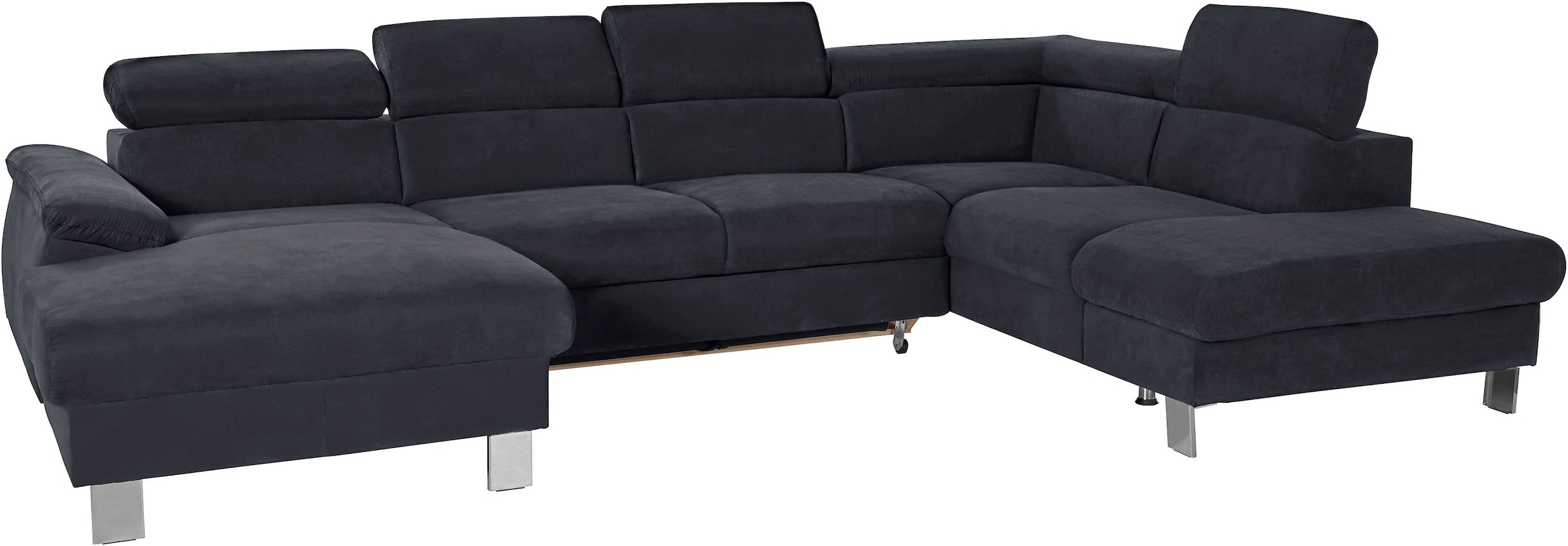 COTTA Polstergarnitur »Komaris U-Form«, (Set), Set bestehend aus: Wohnlandschaft mit Kopfteilverstellung & Hocker