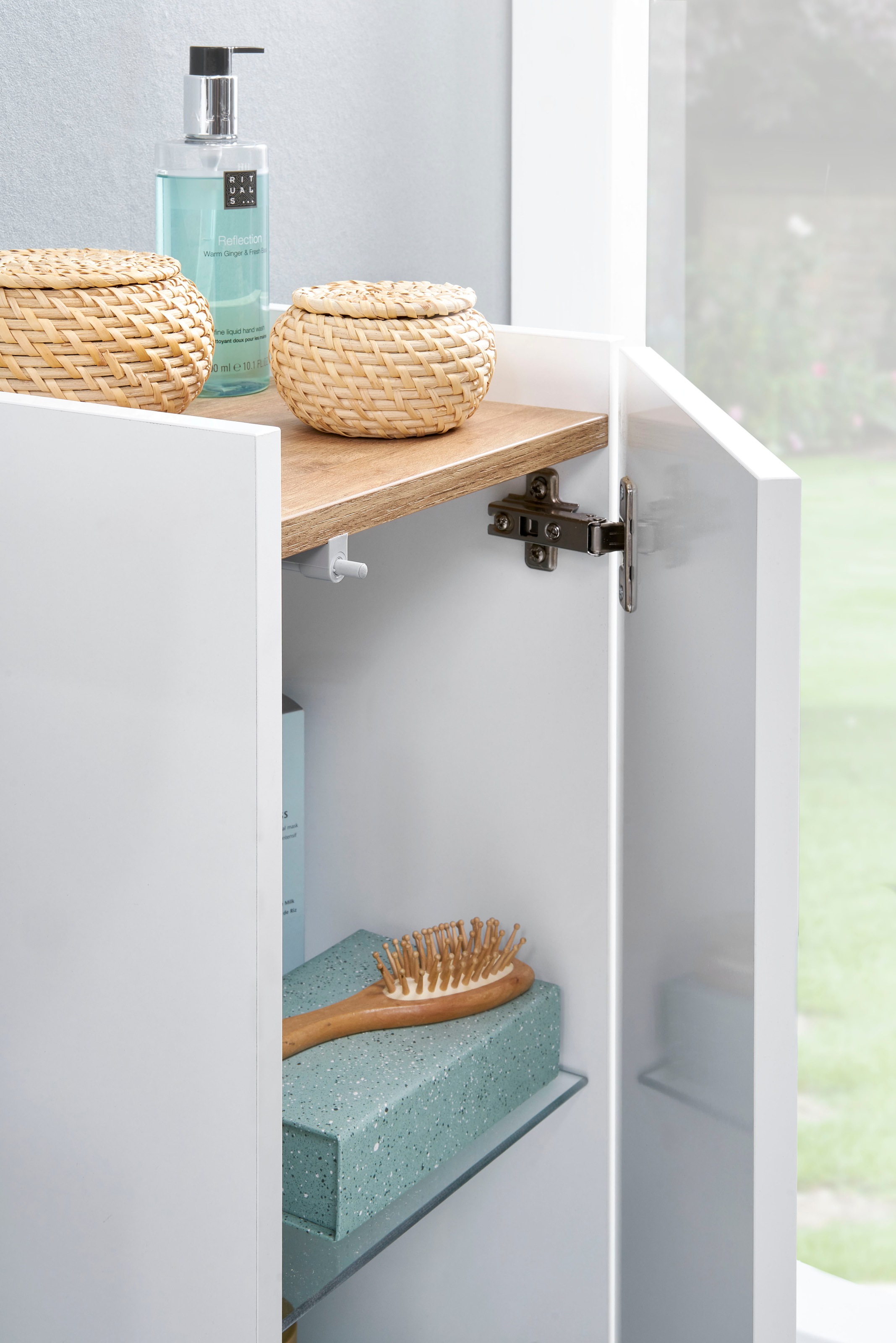 Saphir Badmöbel-Set »Quickset 947 4-teilig, Waschbeckenunterschrank mit Spiegel« 5 Stk. tlg.