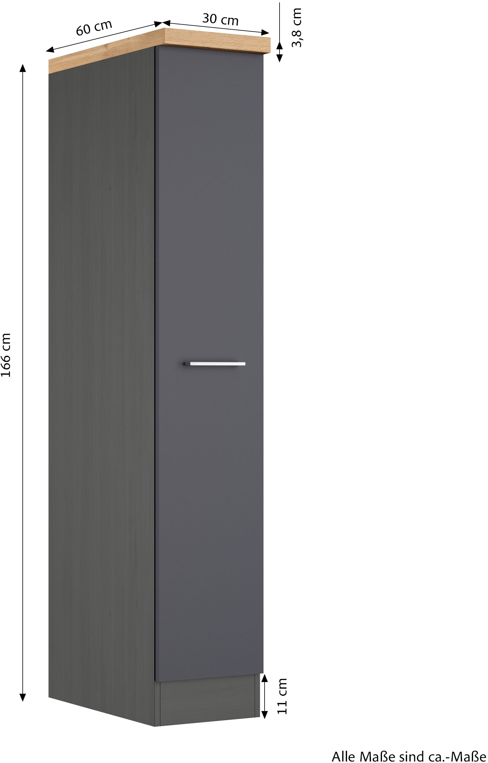 KOCHSTATION Apothekerschrank »KS-Milan«, HELD Möbel, Apothekerschrank 30 cm, matte oder hochglänzende Fronten