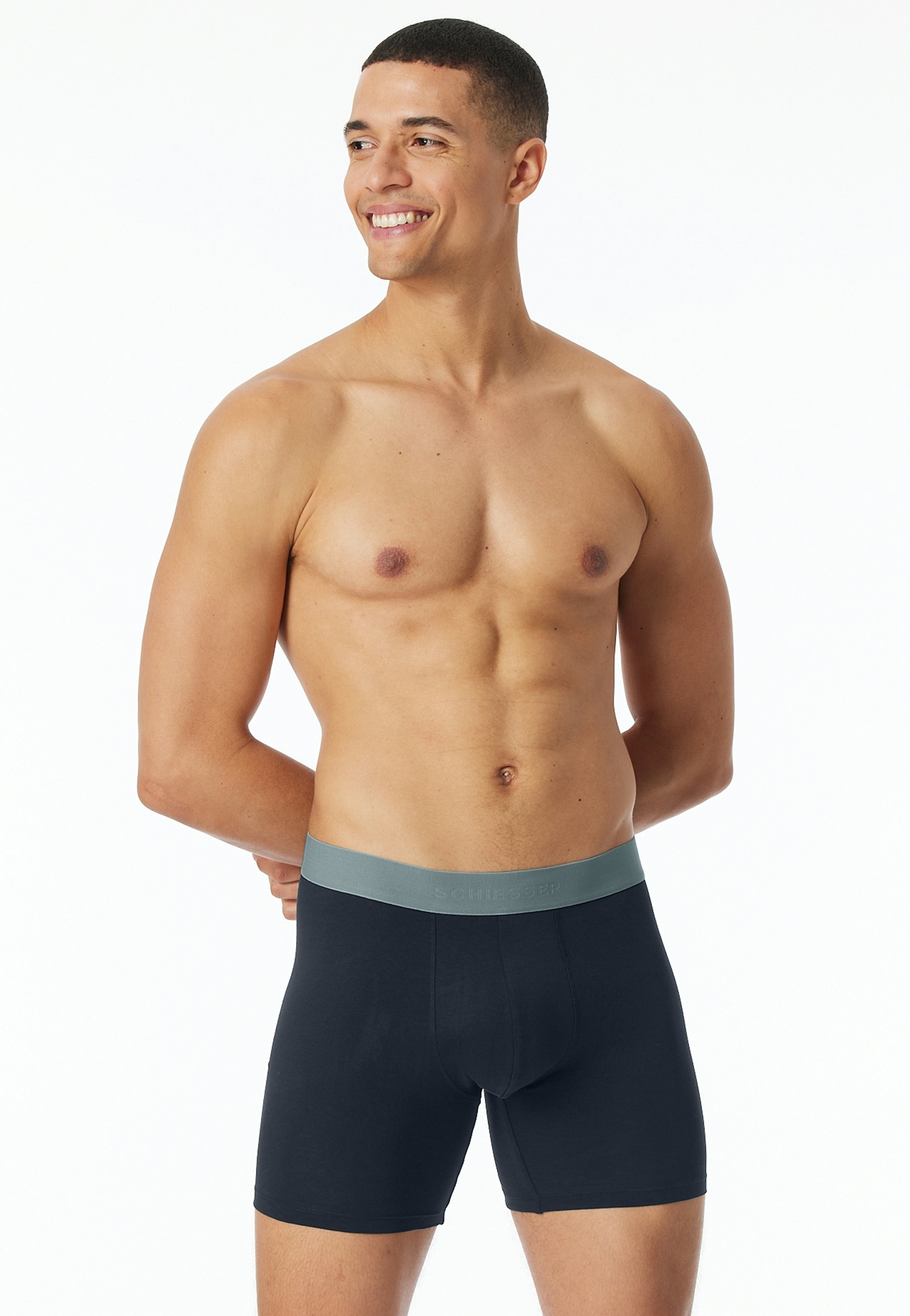 Schiesser Lange Unterhose »95/5 Multipacks« 2er Pack,  mit farblich abgesetztem, sportlichem Logo-Webgummibund