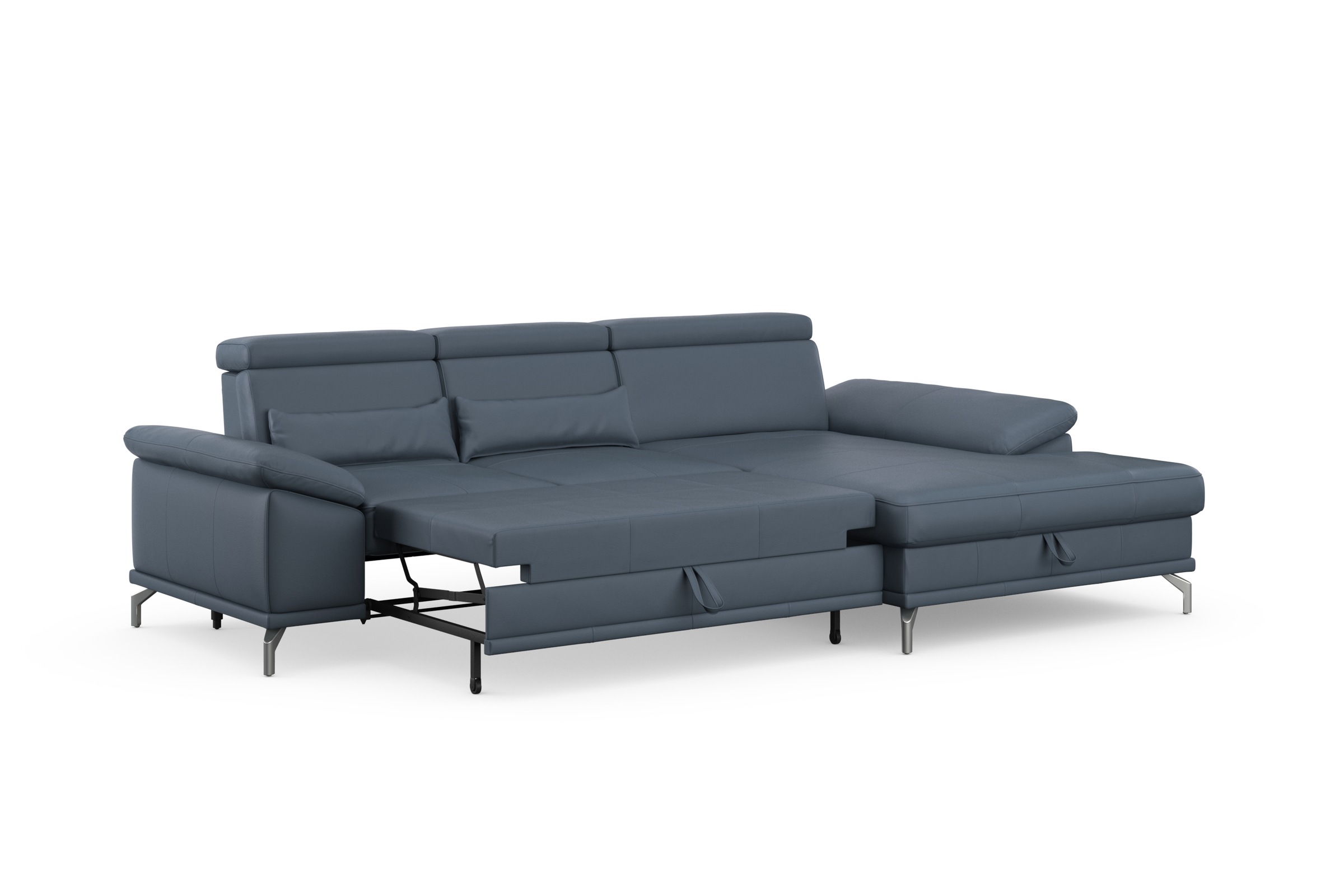sit&more Ecksofa »Cabrio L-Form, mit Sitztiefenverstellung, Arm- und Kopfteilverstellung«, 2 Nierenkissen, Federkern, optional Bettfunktion und Stauraum