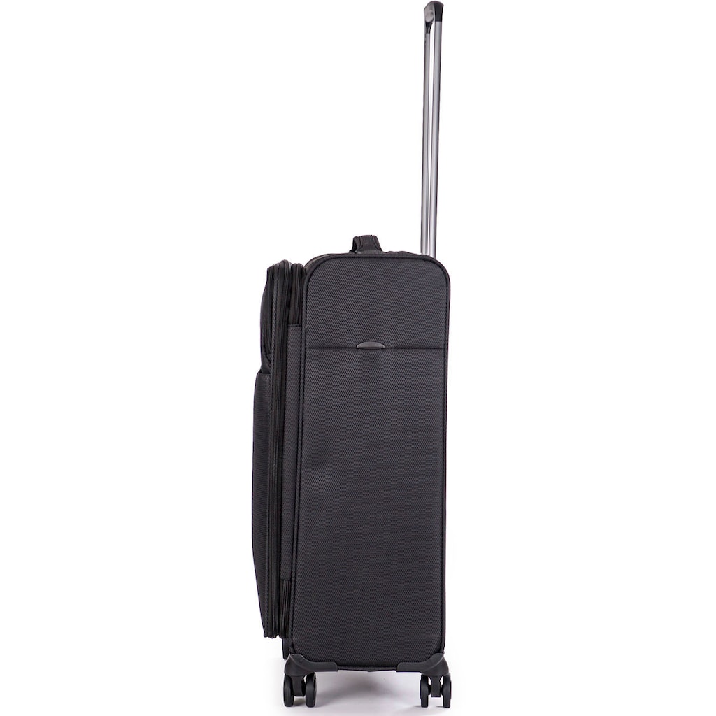 Stratic Weichgepäck-Trolley »Stratic Light + M, black«, 4 Rollen