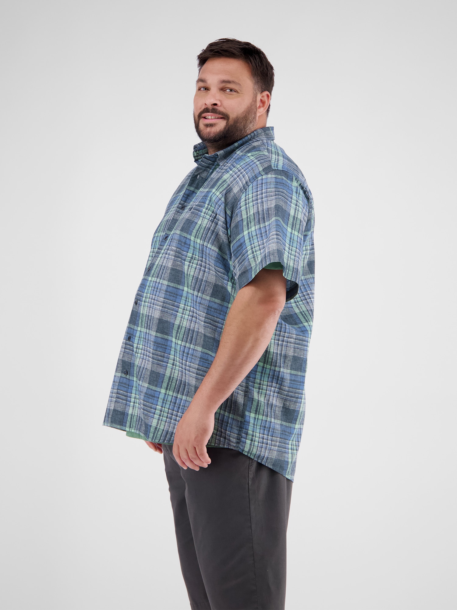 LERROS Kurzarmhemd »Kariertes Herrenhemd in Großen Größen«