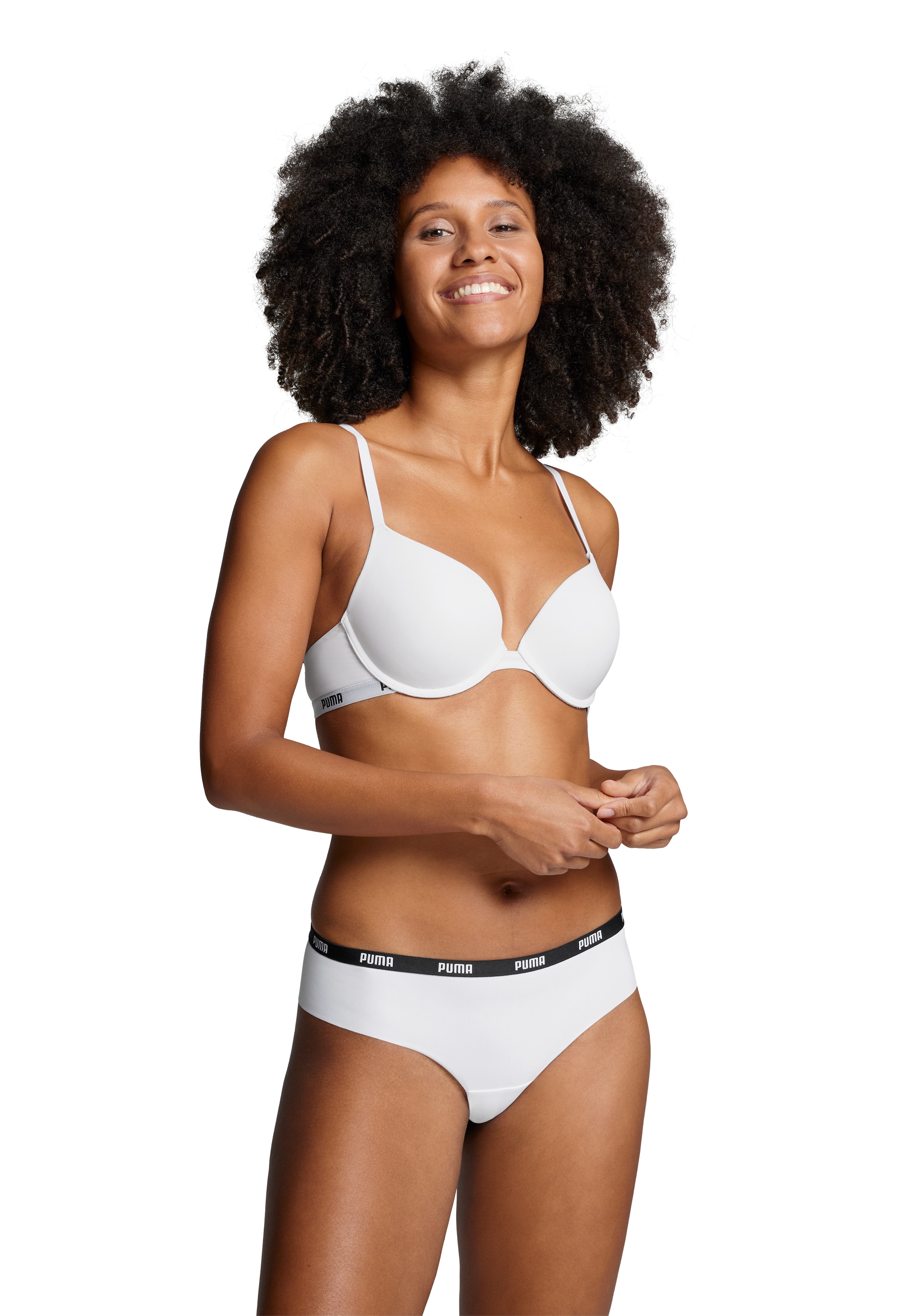 PUMA Brasilslip »PUMA WOMEN MICROFIBER BRAZILIAN 2P HANG«, (2er Pack), Mit elastischem Soft-Touch-Logobund
