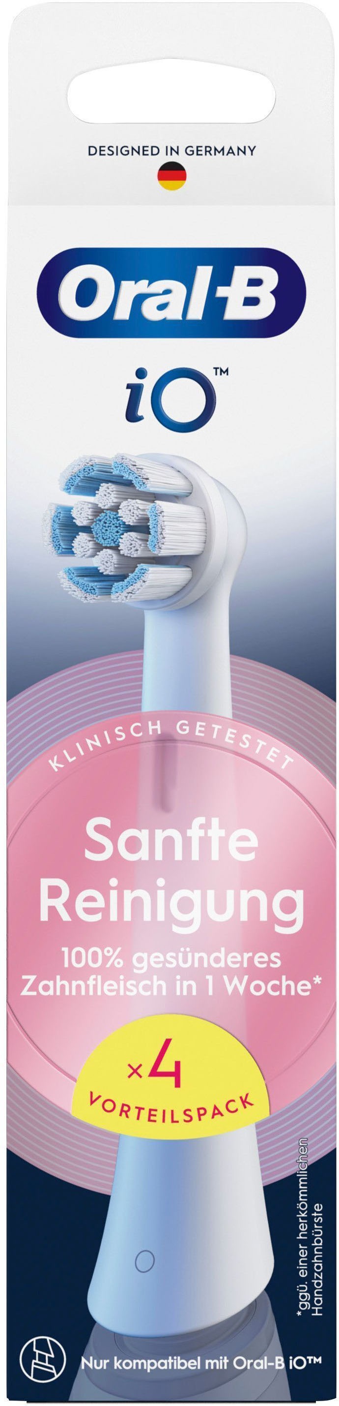 Oral-B Aufsteckbürsten »Oral-B iO Sanfte Reinigung«, fortschrittliche Plaque-Entfernung, für empfindliches Zahnfleisch