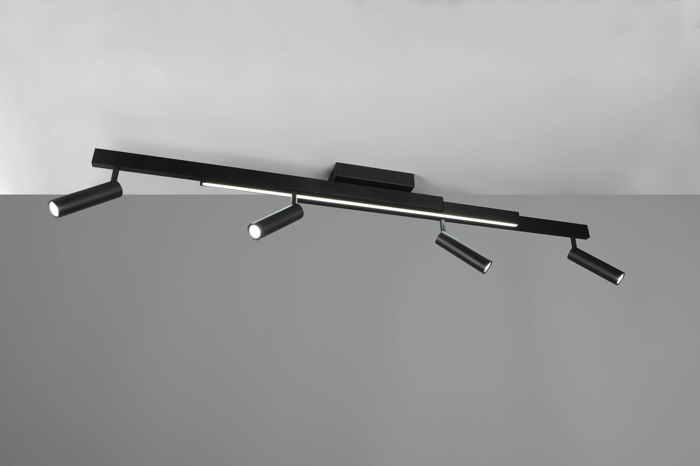 TRIO Leuchten LED Deckenleuchte »ZENO ausziehbare LED Deckenlampe mit 4 verstellbaren Spots dimmbar CCT« LED-Board 1 Stk. warmweiß - kaltweiß getrennt schaltbare Spots, Lichtfarbe einstellbar inkl Fernbedienung