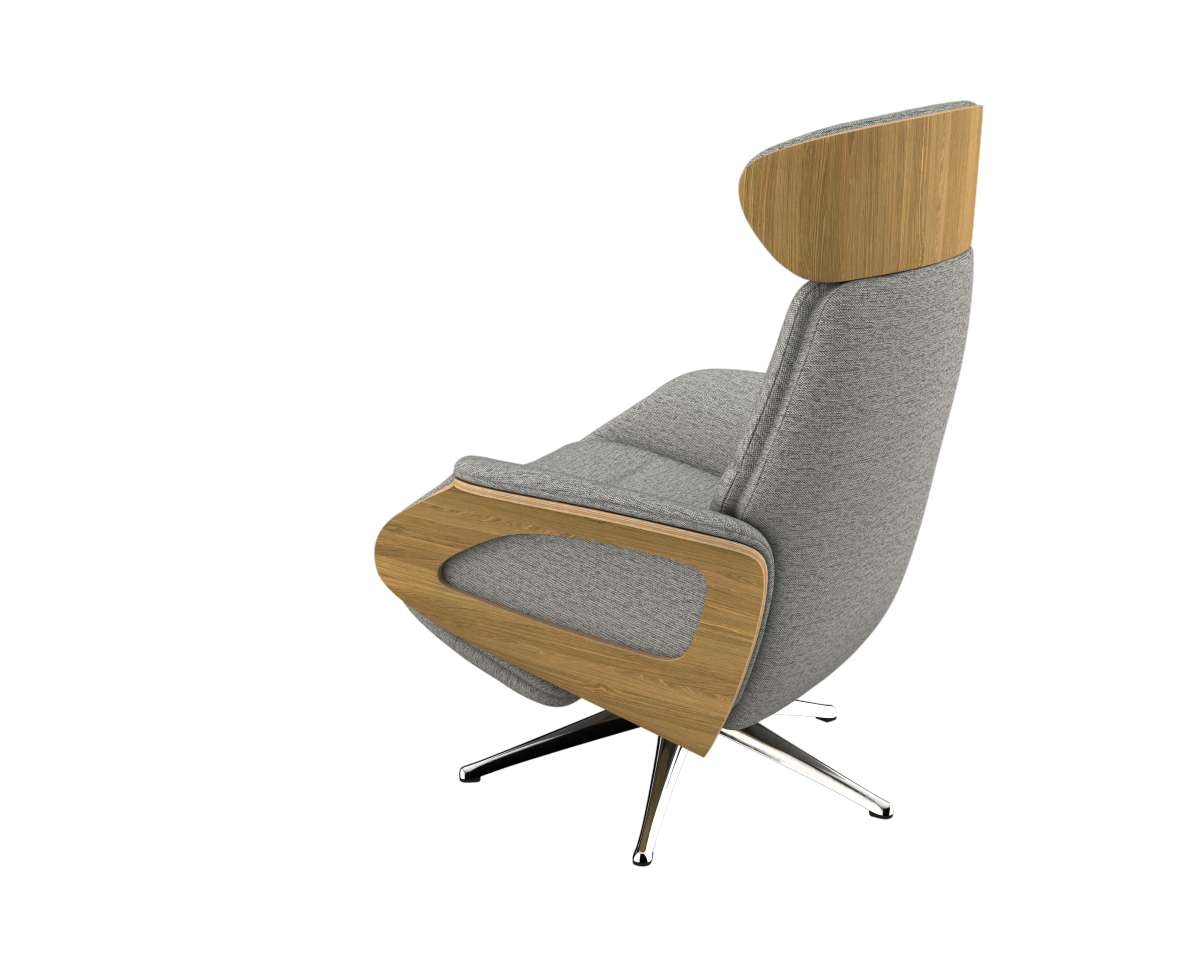 FLEXLUX Relaxsessel »Clement elektrischer Funktionsessel« Größe M, Rücken & Fußteil elektrisch, Akku, Arml. Eiche, Fuß Alu